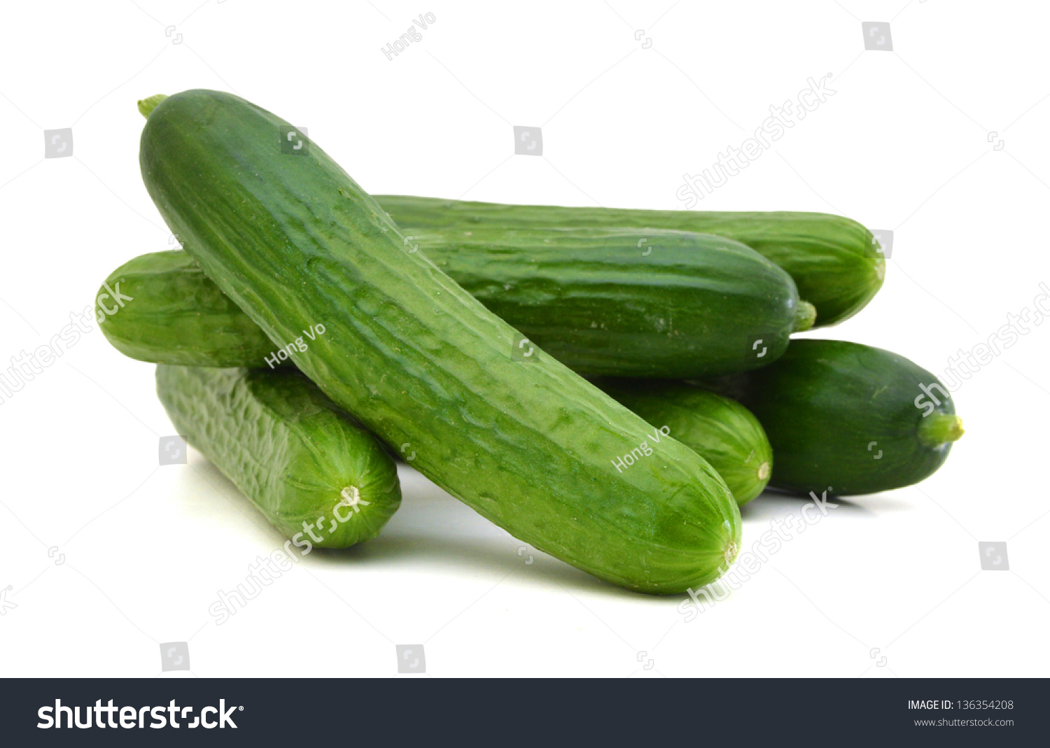fresh cucumbers isolated on white #136354208
