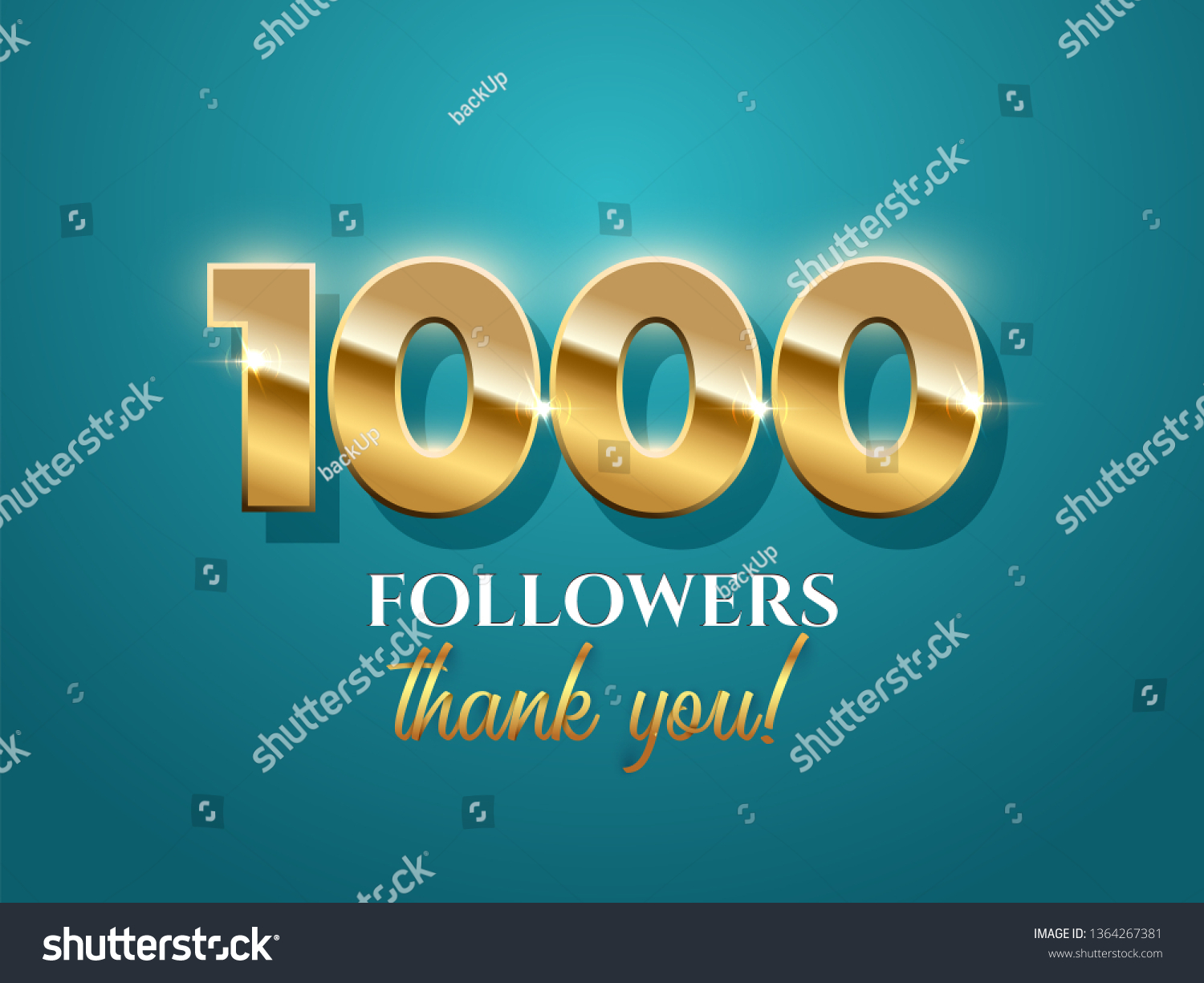 1000 Followers Celebration Vector Banner With - Royalty Free Stock ...