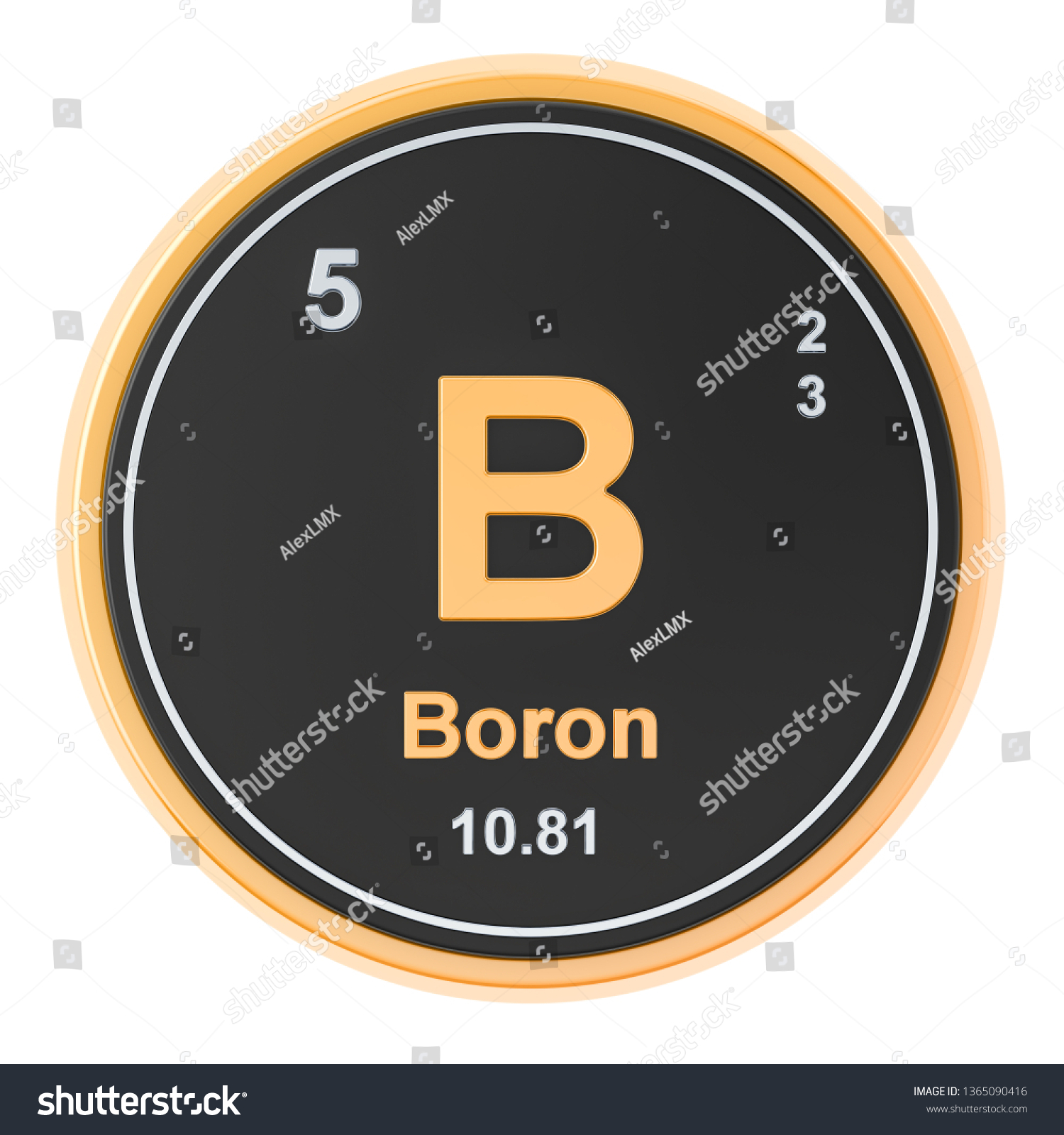 Boron B Chemical Element. 3D Rendering Isolated - Royalty Free Stock ...