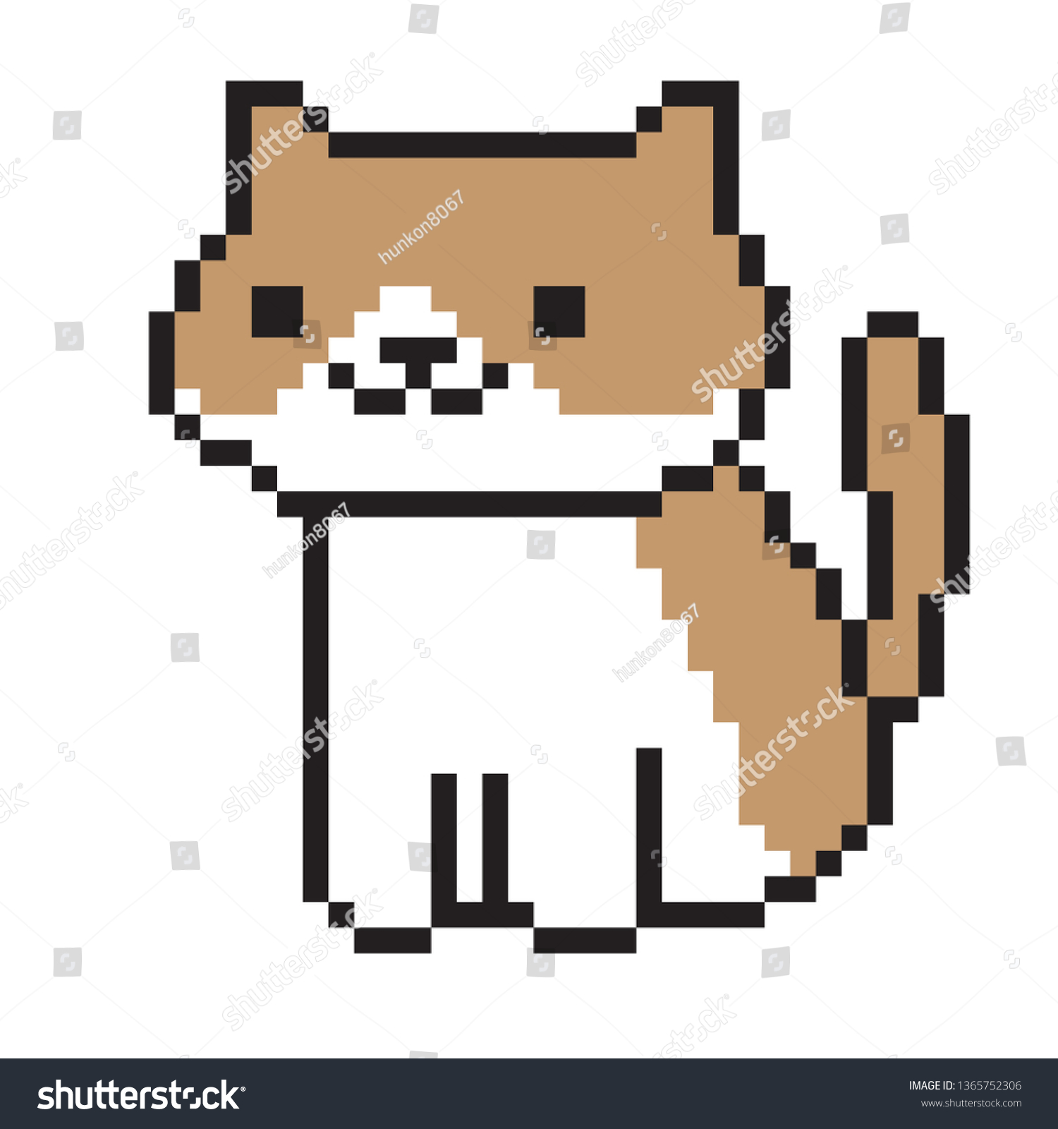 pixel art cat - Royalty Free Stock Vector 1365752306 - Avopix.com