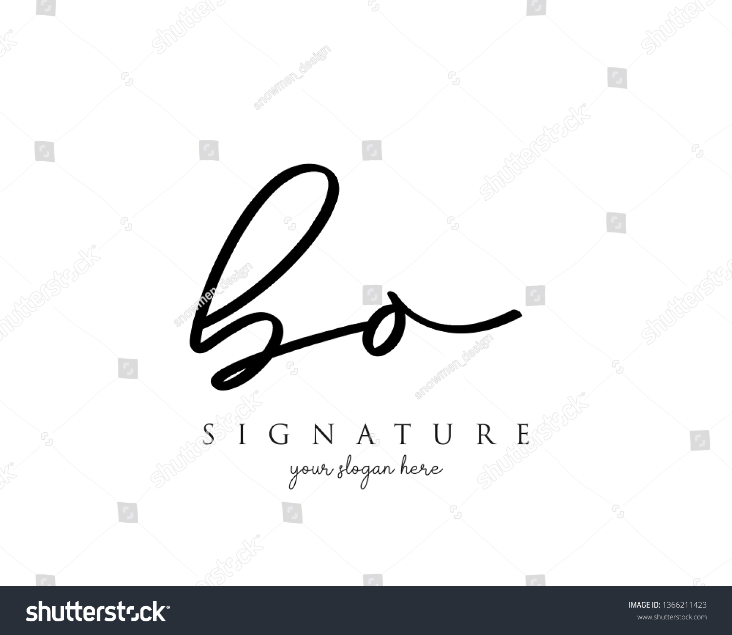 Letter BO Signature Logo Template - Vector - Royalty Free Stock Vector ...