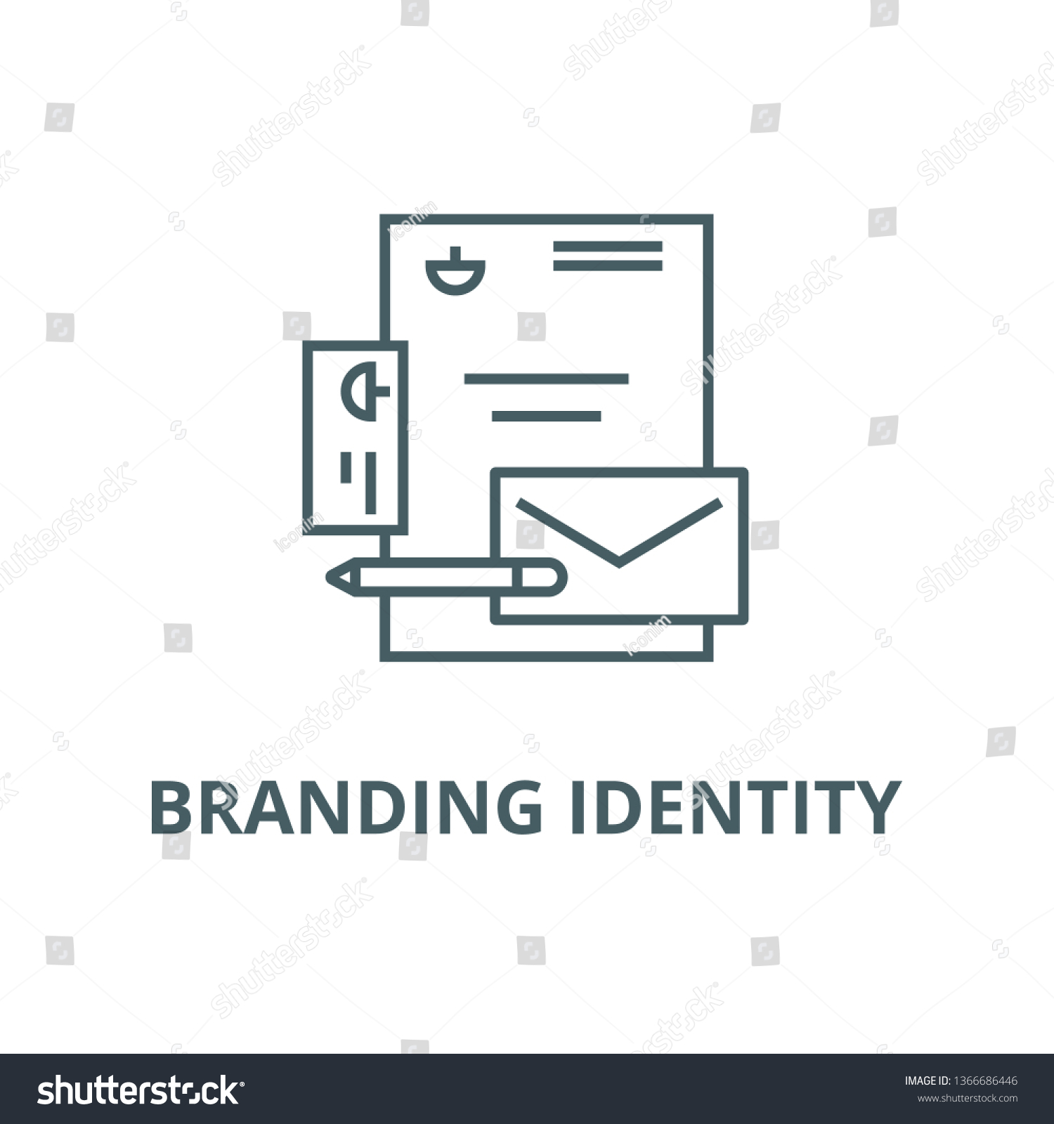 Branding identity line icon, vector. Branding identity outline sign, concept symbol, flat illustration #1366686446