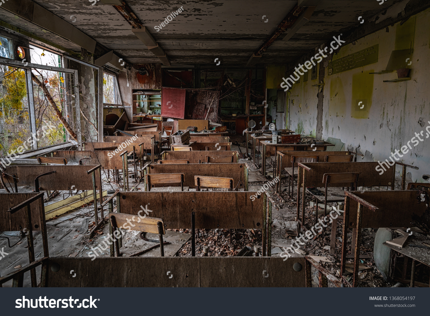 Abandoned Classroom in School number 5 of Pripyat, Chernobyl Exclusion Zone 2019 #1368054197