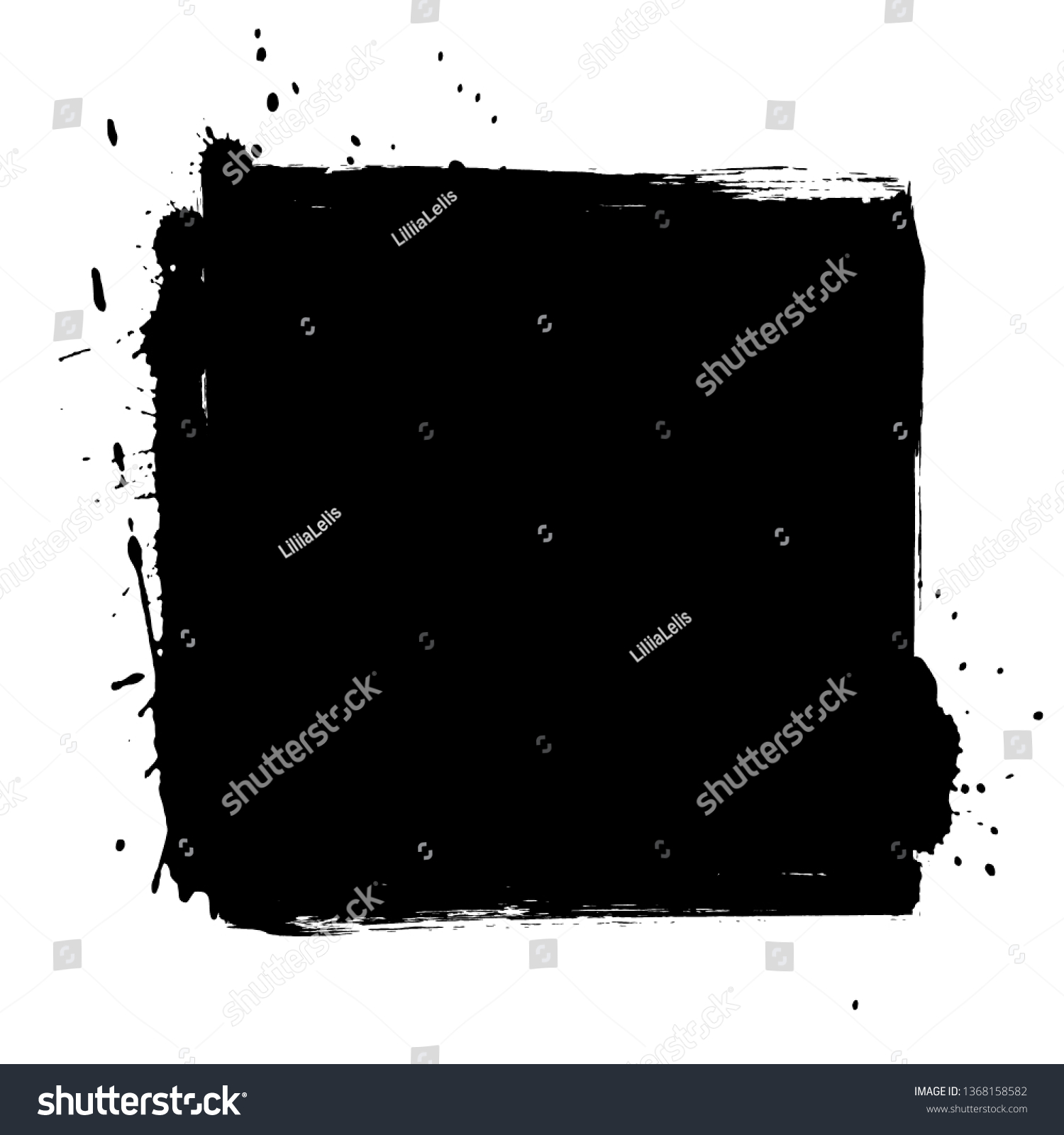 Grunge background. Grunge frame. Grunge border. Grunge black square on white background.  #1368158582