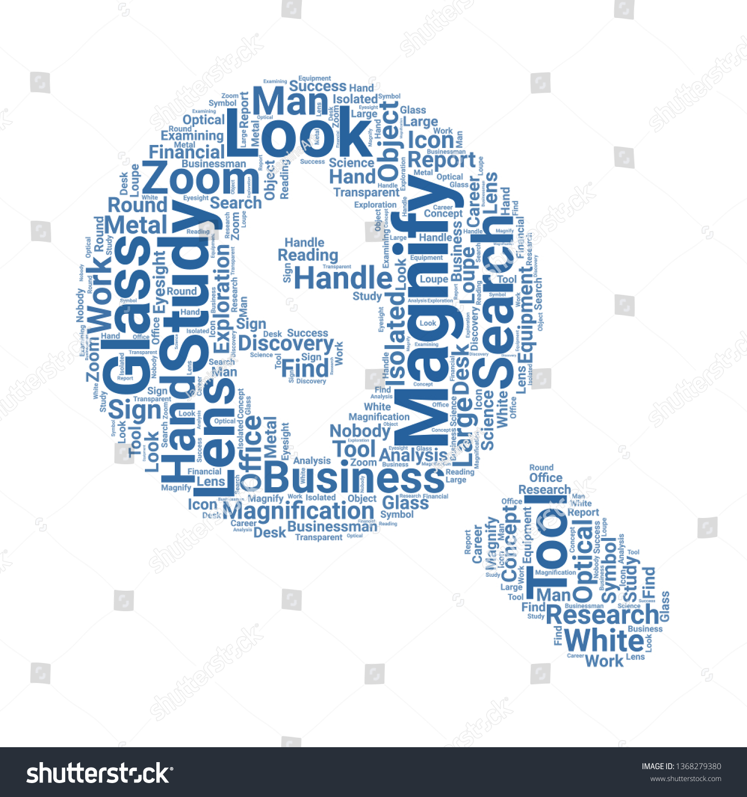 Magnifying Glass Word Cloud Tag Cloud About Royalty Free Stock