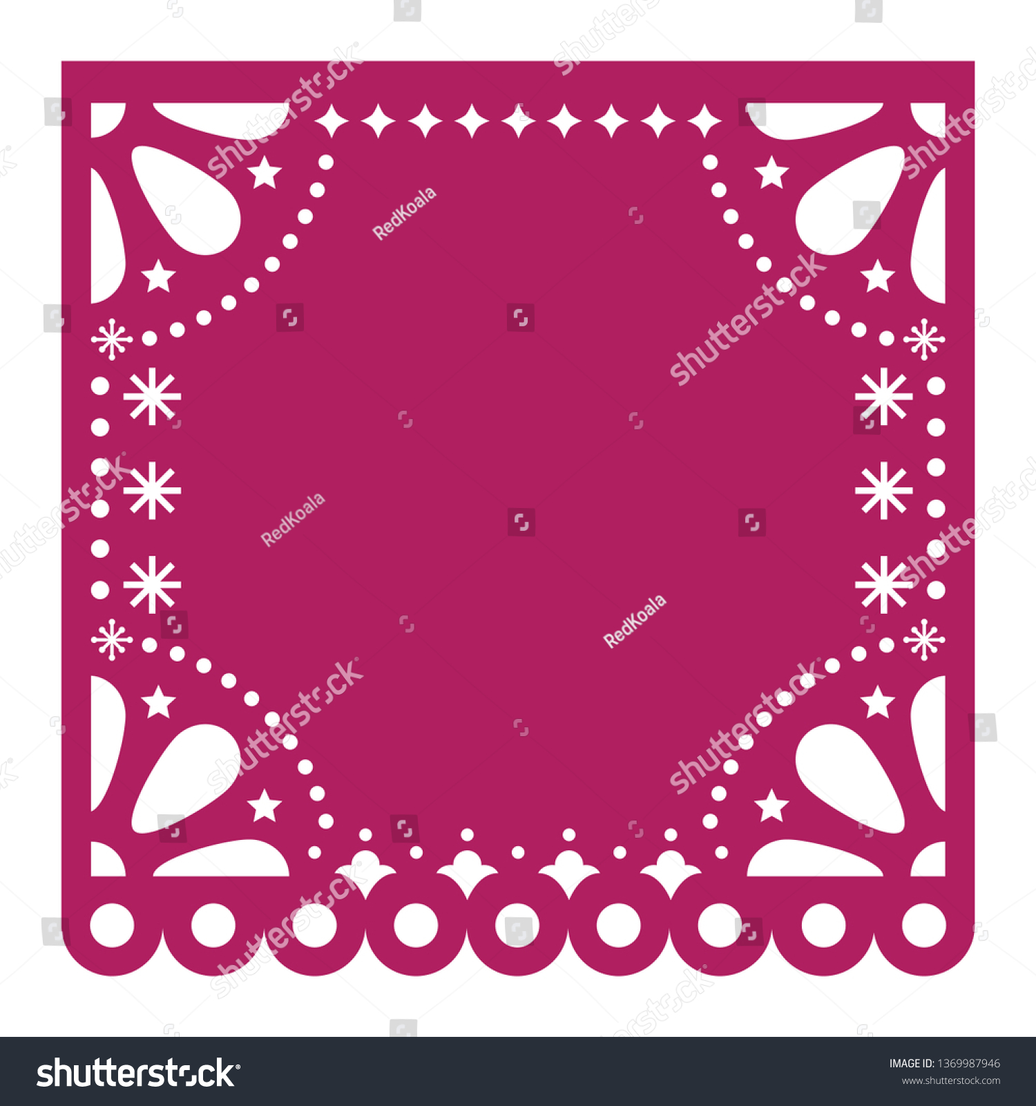 Papel Picado cutout vector template design, - Royalty Free Stock Vector ...