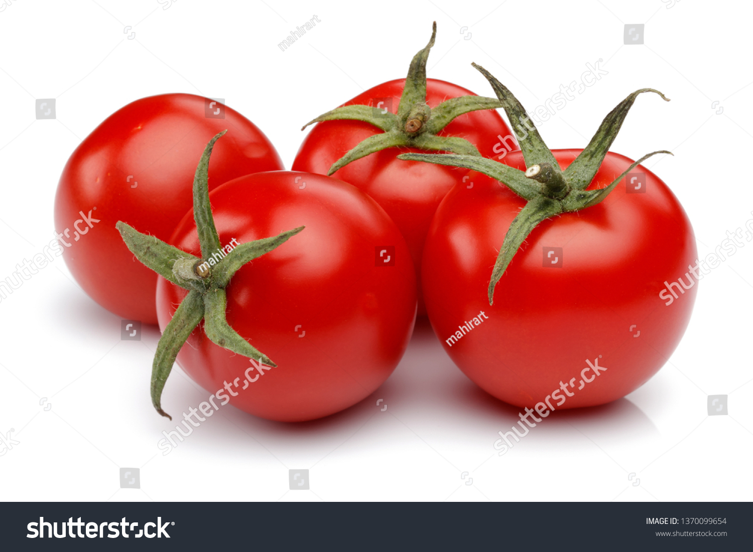 Fresh cherry tomatoes isolated on white background #1370099654