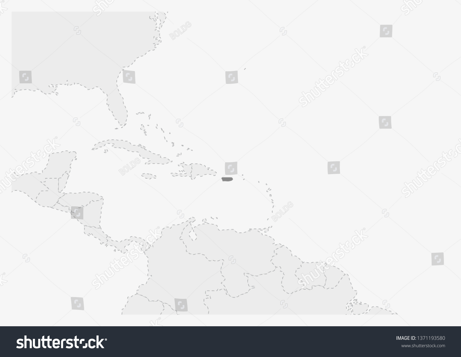 Map Of America With Highlighted Puerto Rico Map Royalty Free Stock Avopix 1371193580