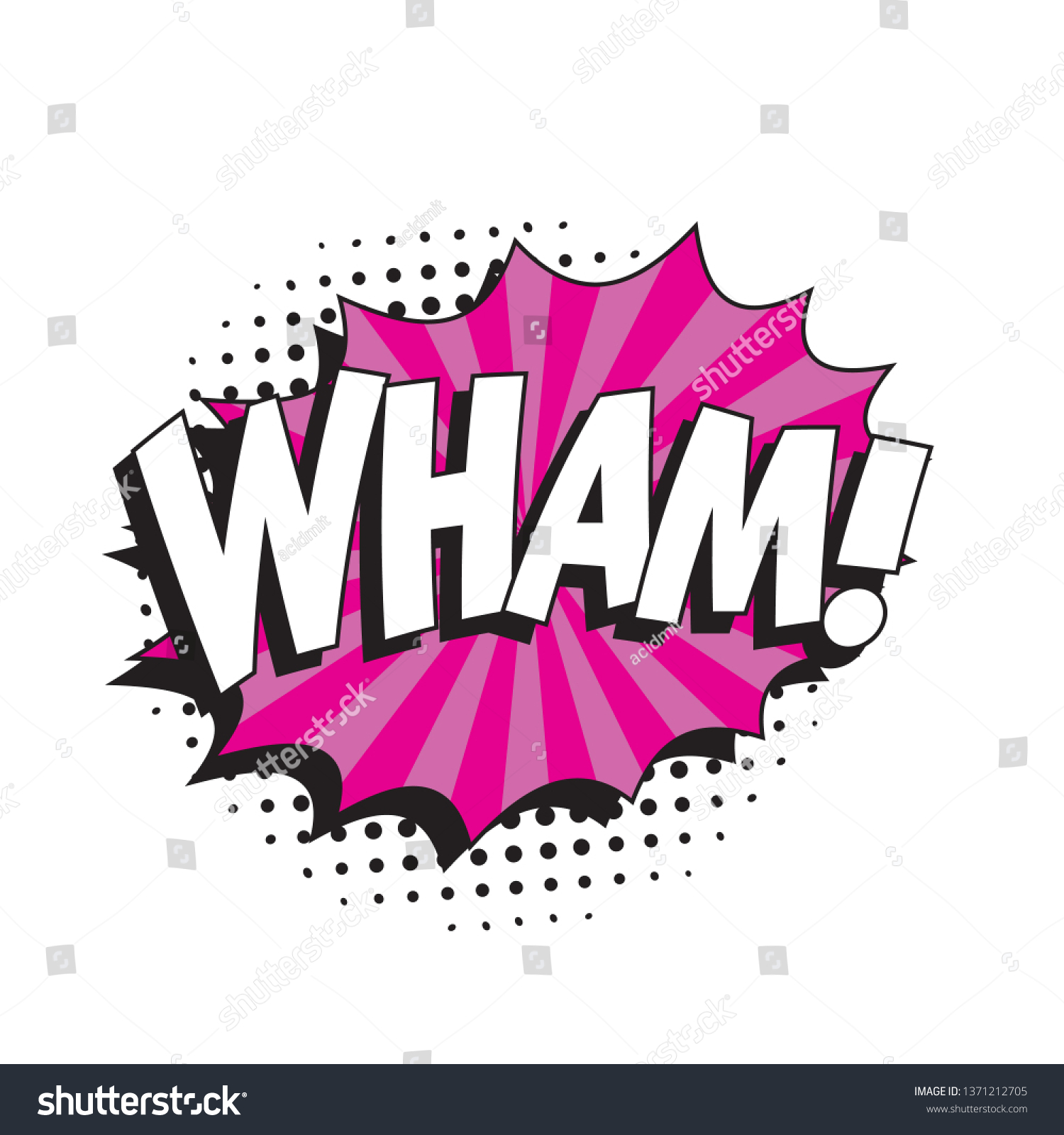 word 'wham!' in vintage comic speech bubble with - Royalty Free Stock ...