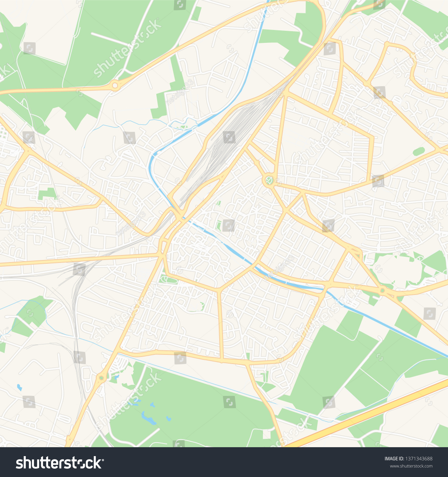 Printable map of Narbonne, France with main and - Royalty Free Stock Vector 1371343688 - Avopix.com