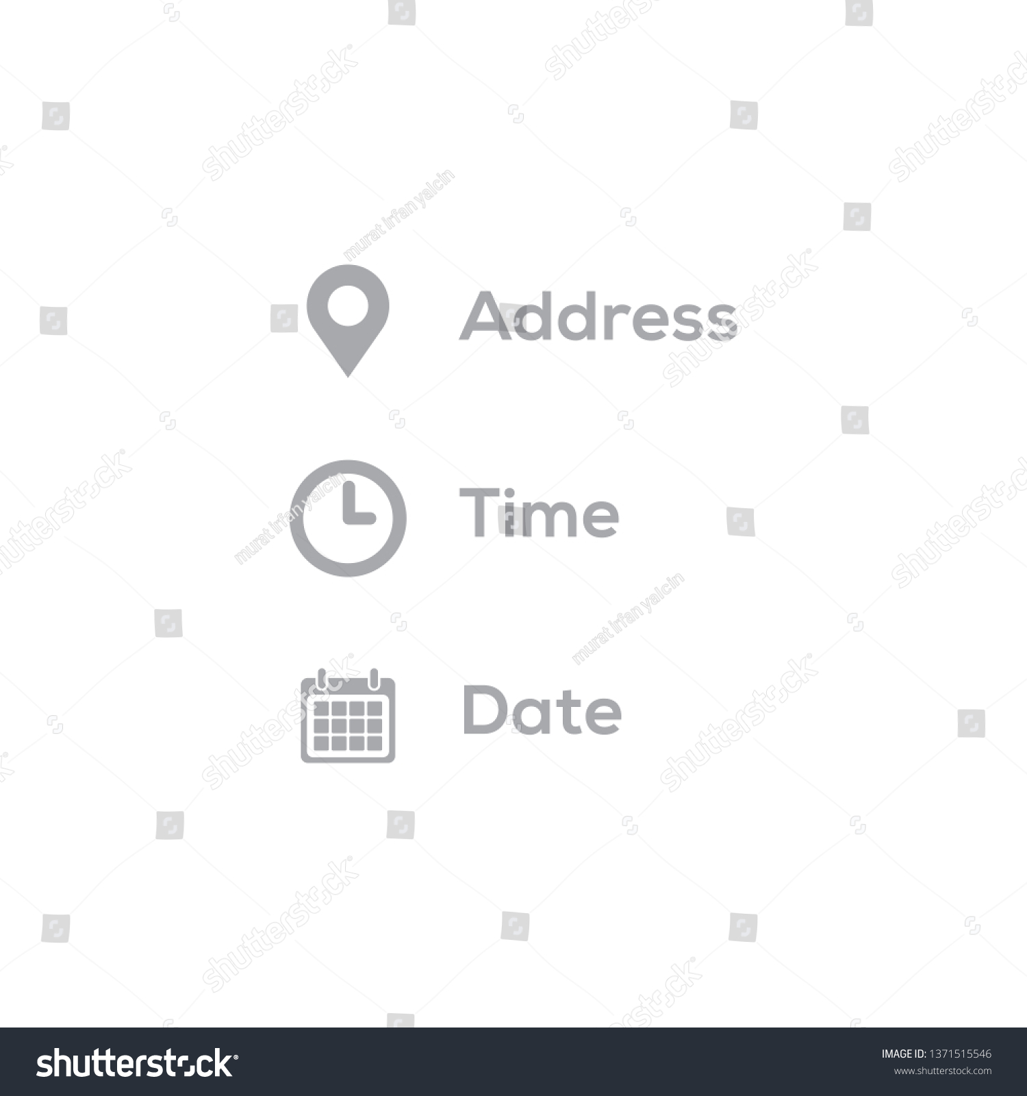 Address, date, time icons vector illustration #1371515546
