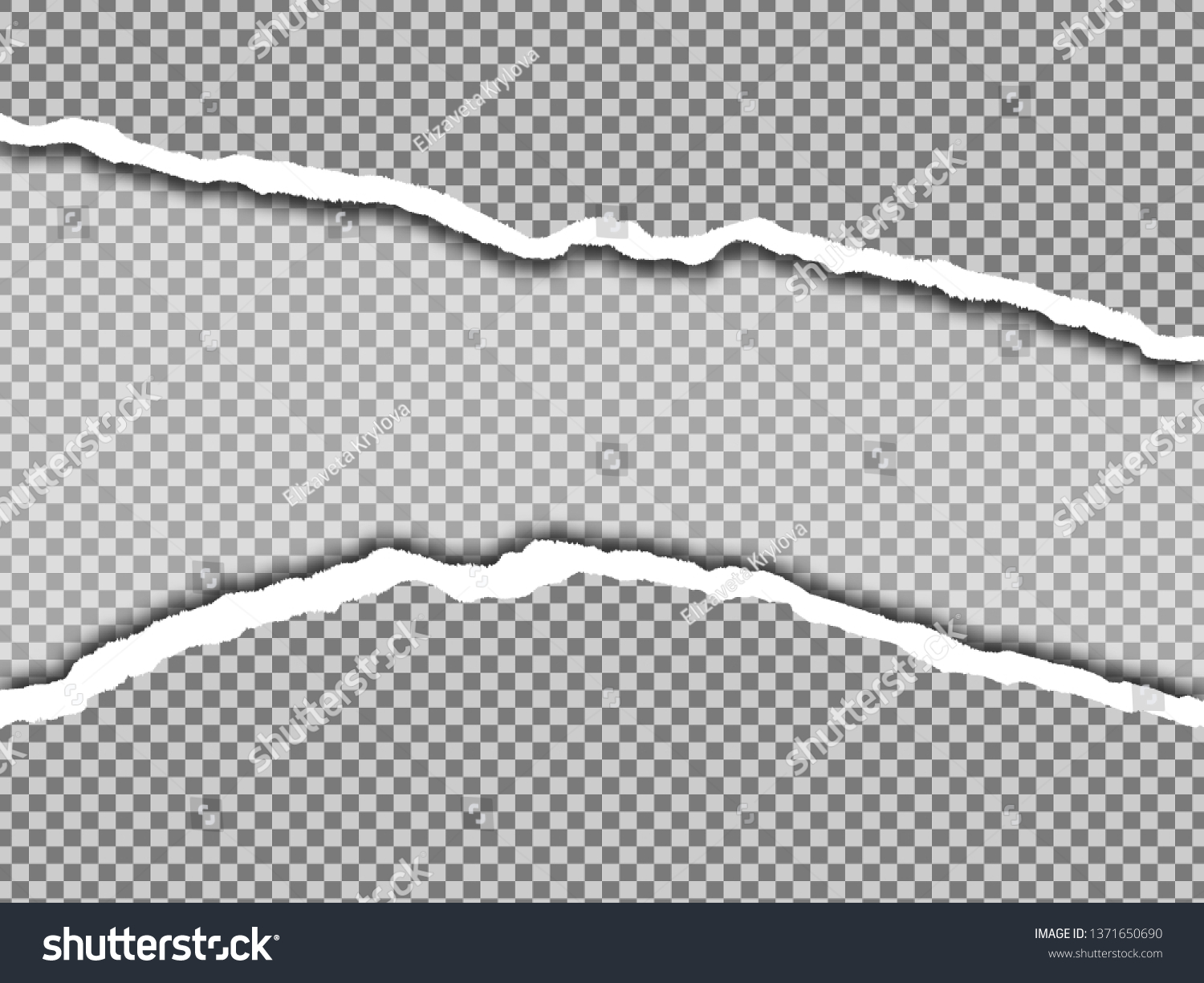 torn paper edges, vector realistic horizontally - Royalty Free Stock ...