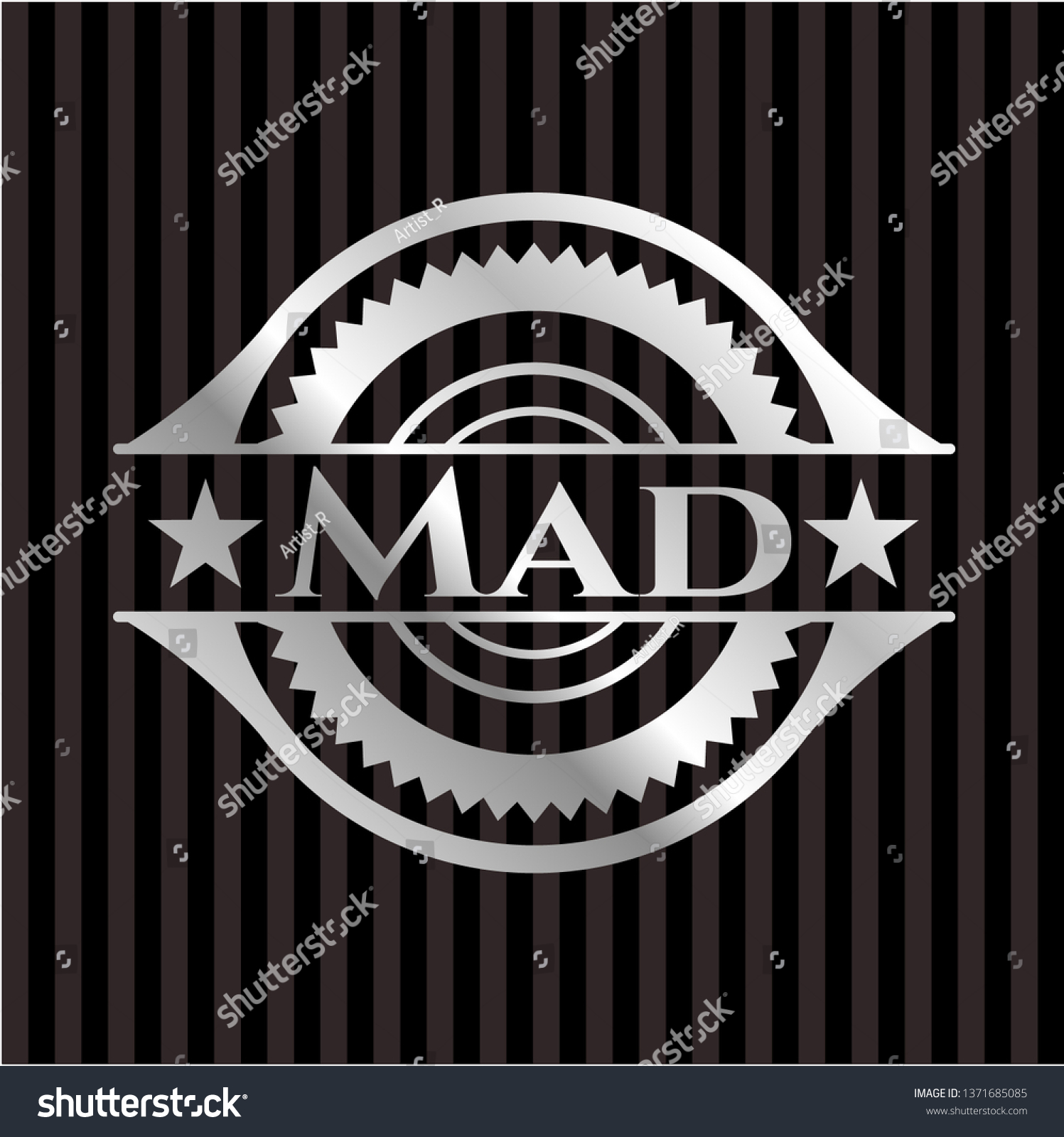 Mad Silvery Emblem Royalty Free Stock Vector 1371685085