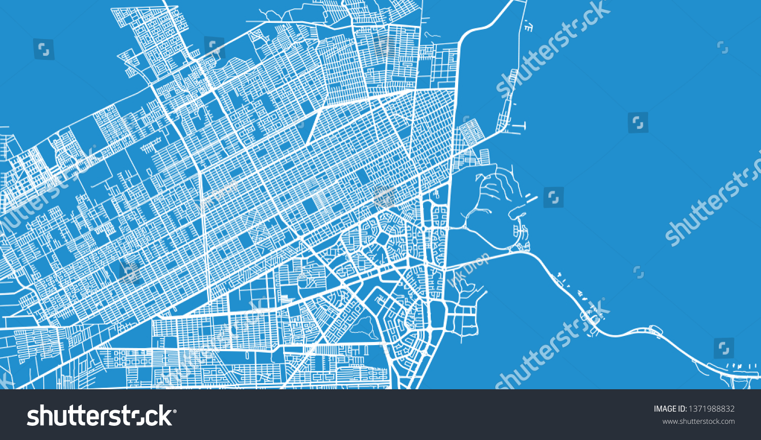 Urban vector city map of Cancun, Mexico - Royalty Free Stock Vector ...