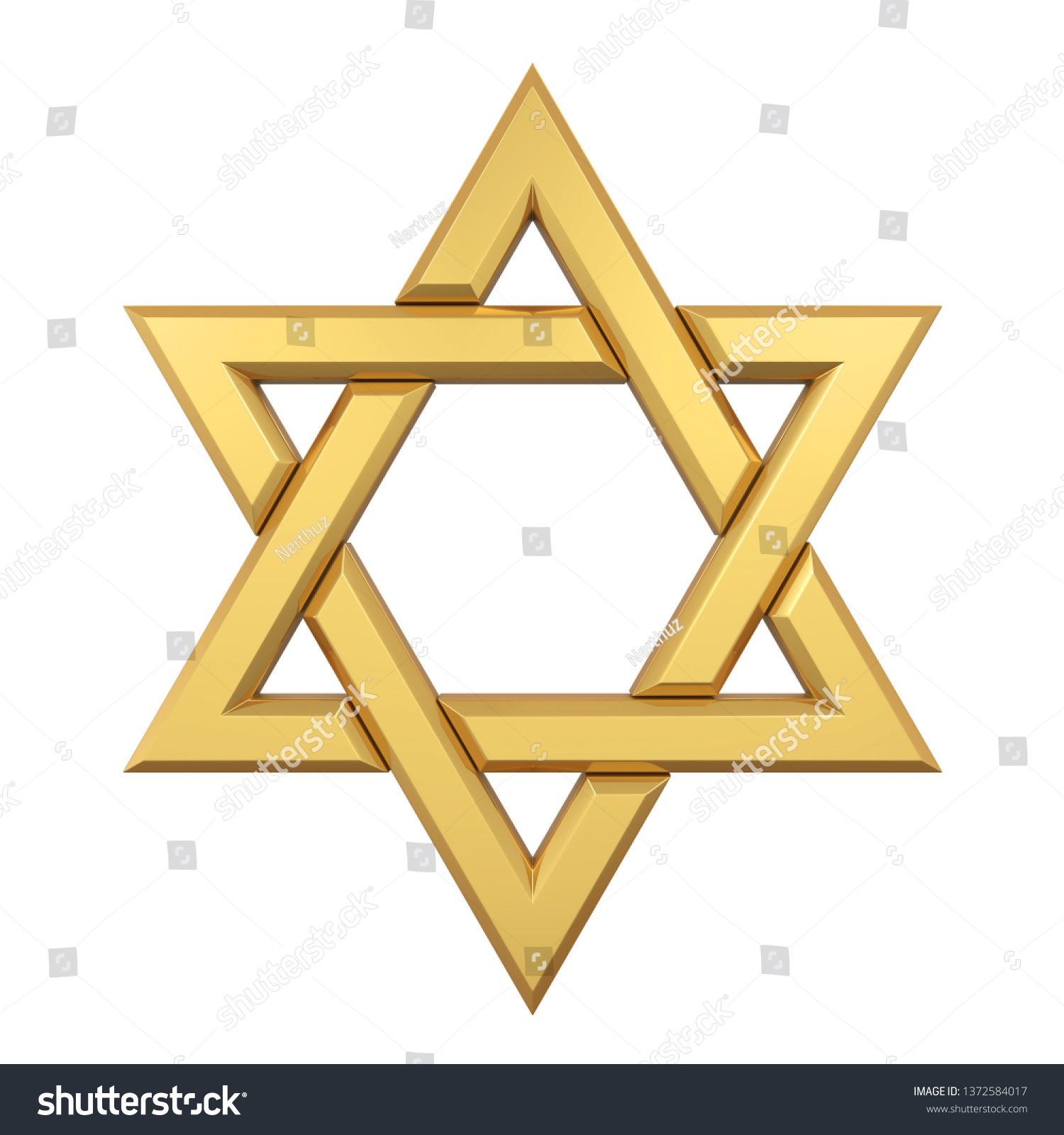 Golden Star of David Isolated. 3D rendering - Royalty Free Stock Photo ...