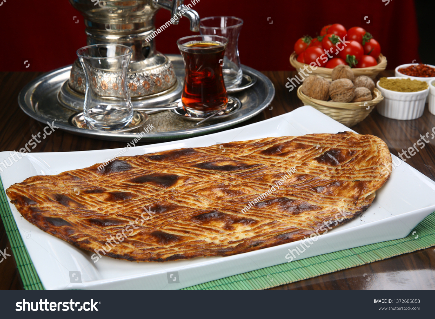 Traditional Turkish ramadan pita bread - Ramazan pidesi #1372685858