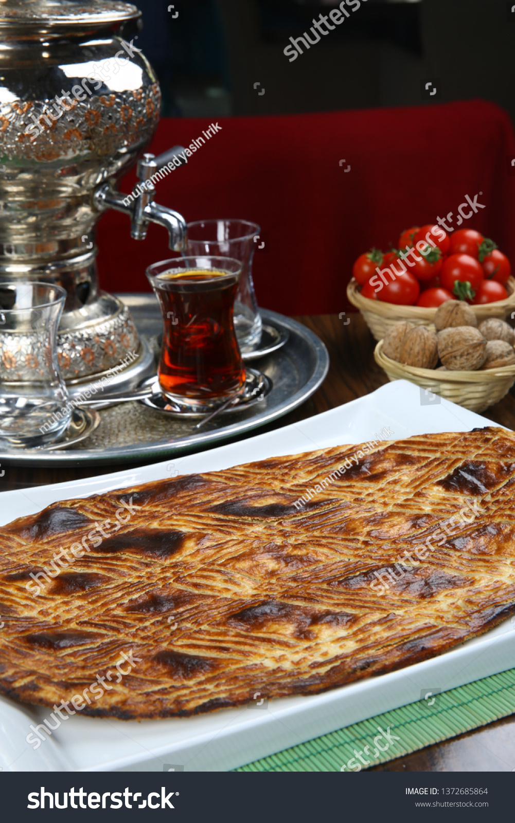 Traditional Turkish ramadan pita bread - Ramazan pidesi #1372685864