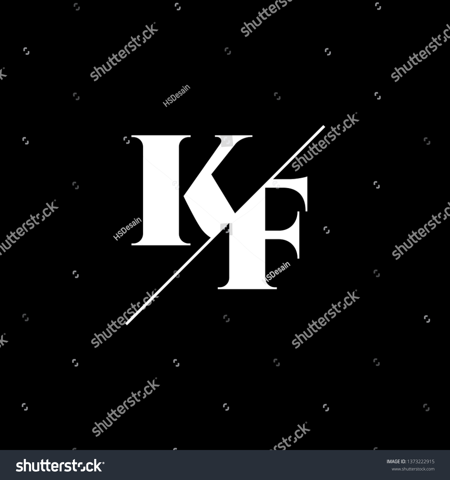 Initial Letter KF Monogram Sliced. Logo template - Royalty Free Stock ...