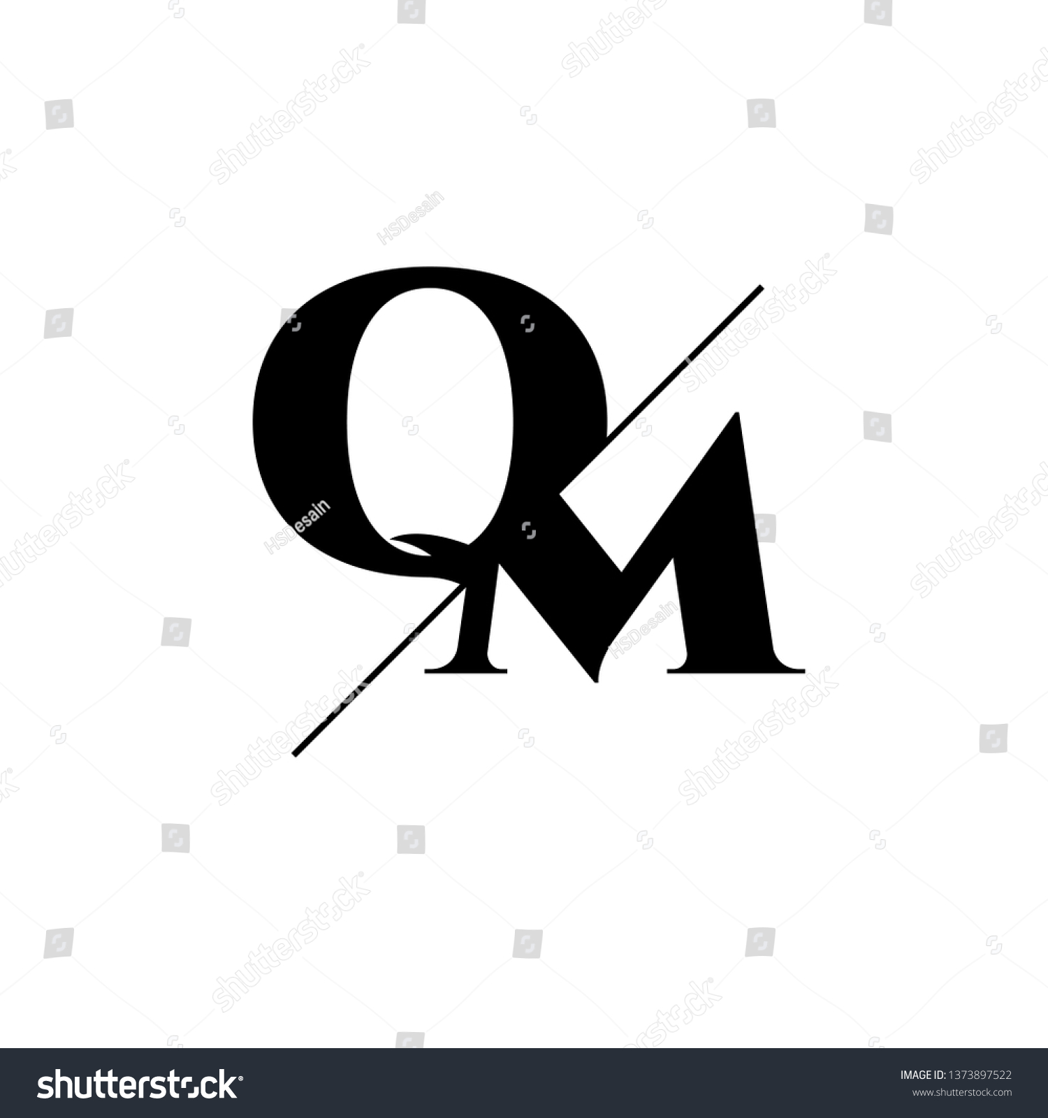 Initial Letter Qm Monogram Sliced Logo Template Royalty Free Stock Vector Avopix Com