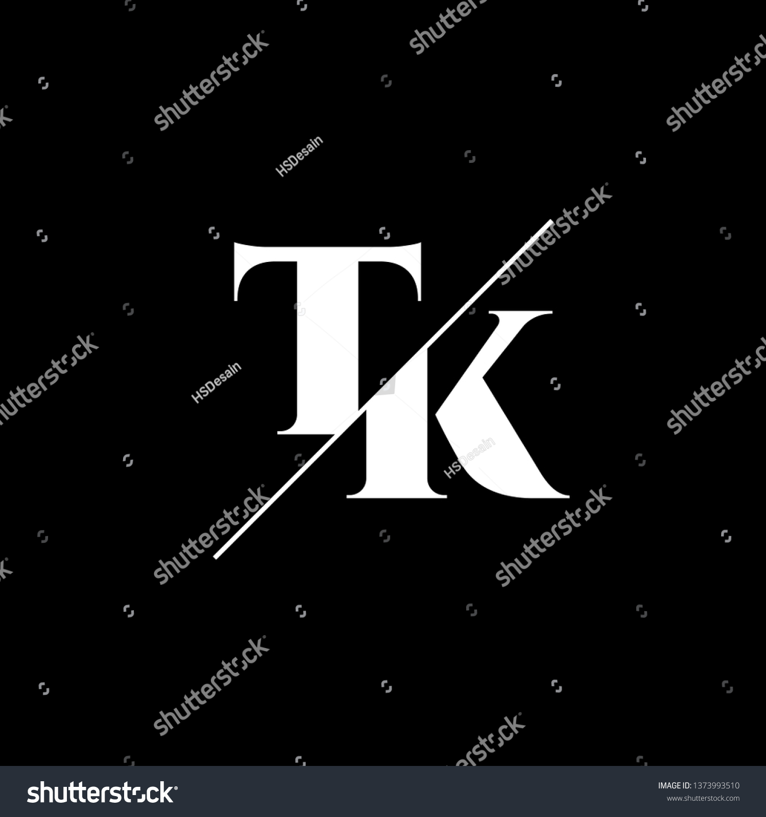 Initial Letter TK Monogram Sliced. Logo template - Royalty Free Stock ...