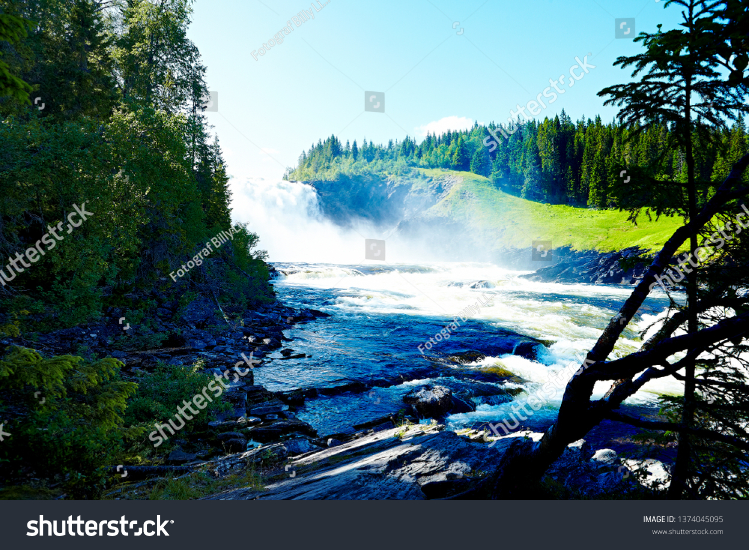 Waterfall in Jämtland Sweden #1374045095