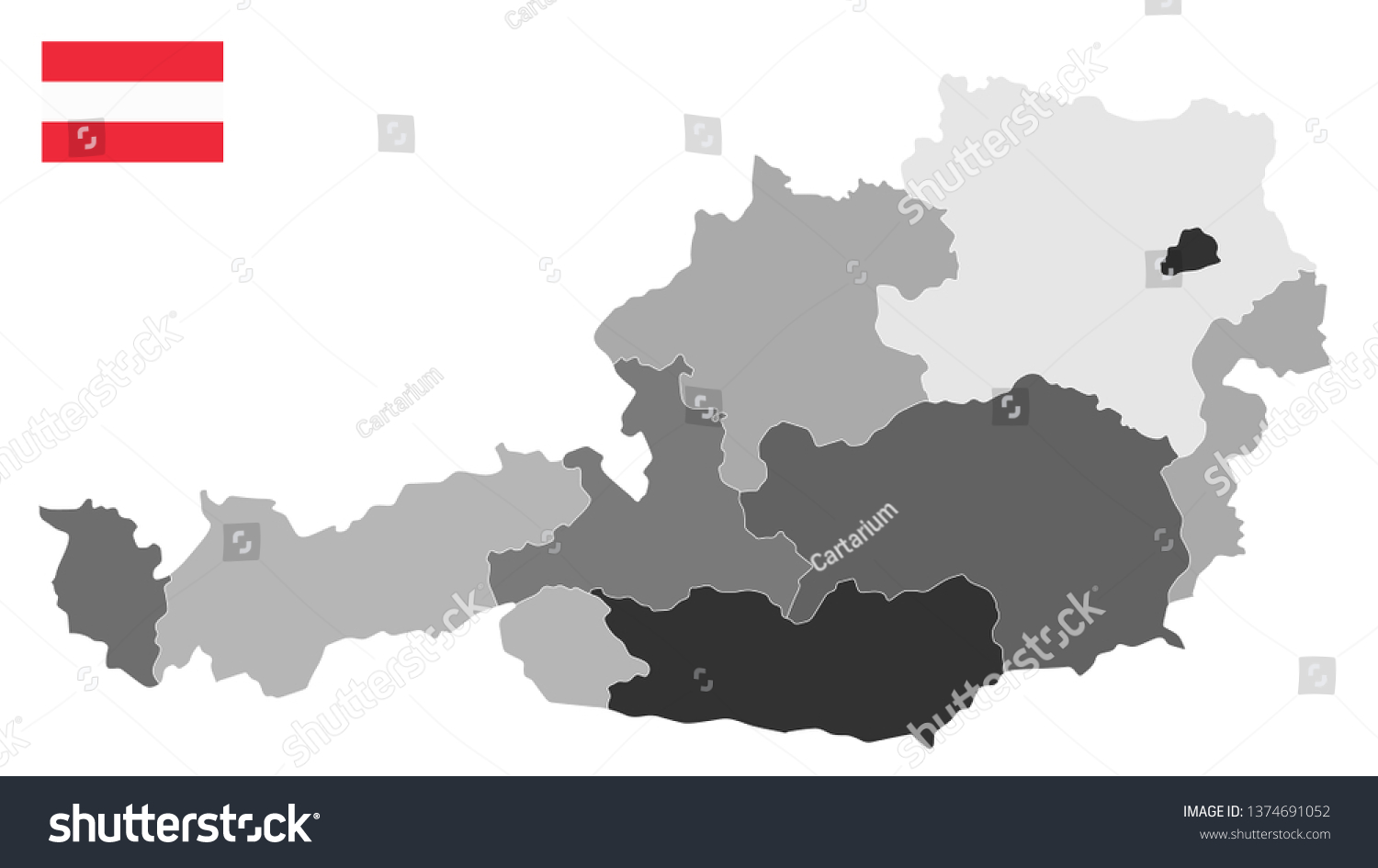 Map of Austria - Detailed map of Austria vector - Royalty Free Stock ...