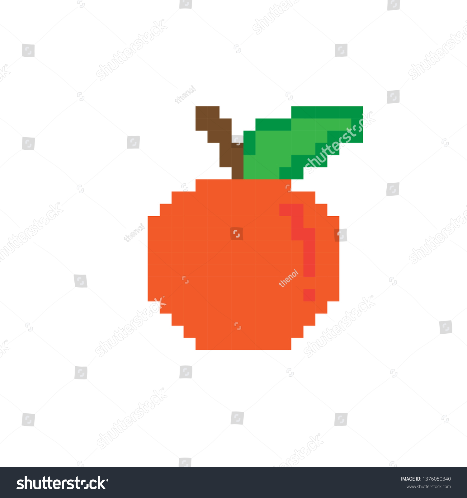 vector orange pixel art - Royalty Free Stock Vector 1376050340 - Avopix.com