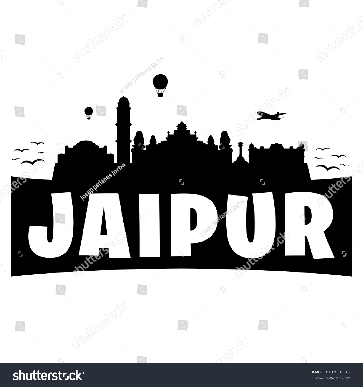 Jaipur India City Skyline Silhouette Banner Royalty Free Stock Vector 1378511087 9600