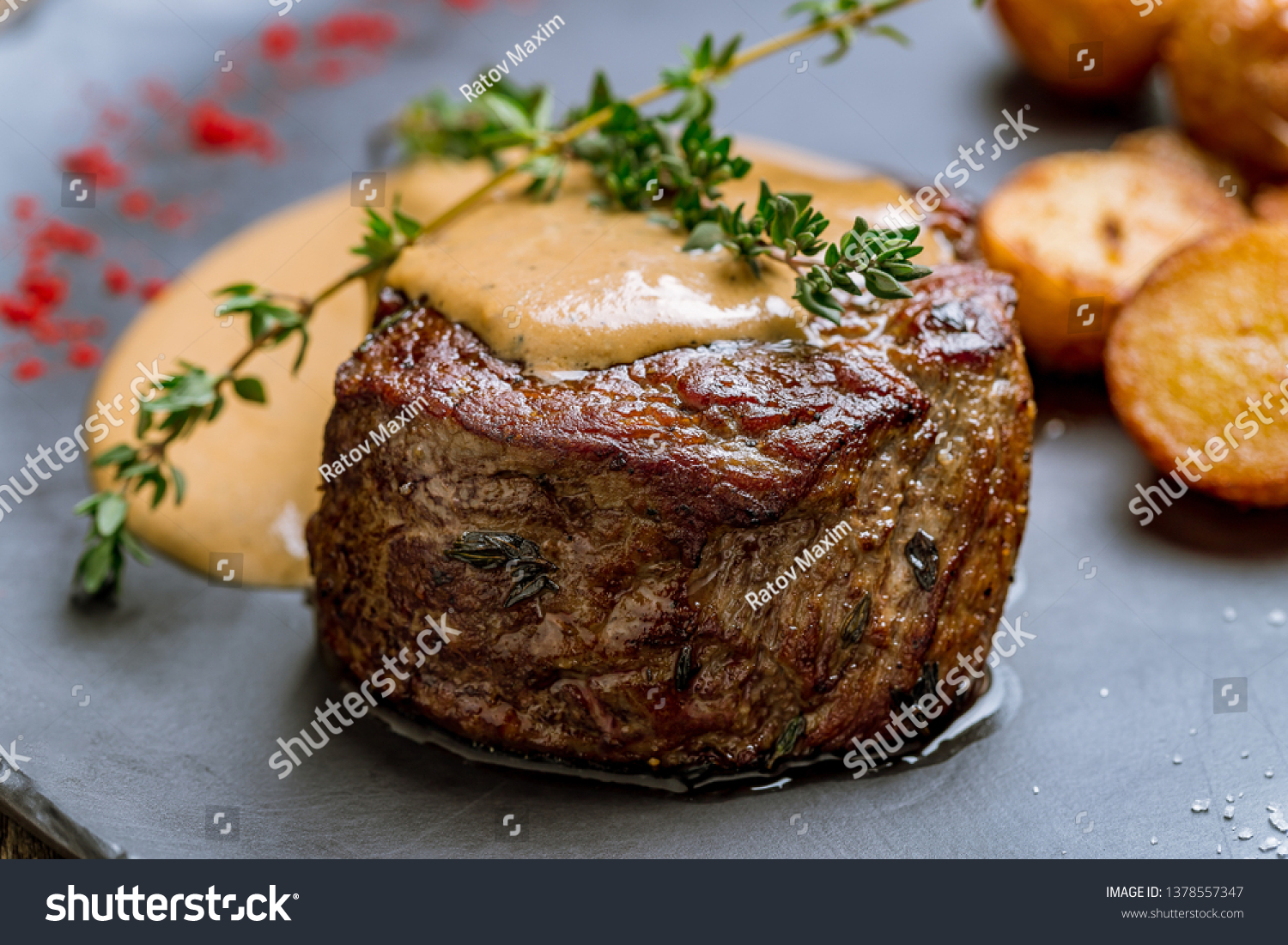 grilled steak filet Mignon #1378557347