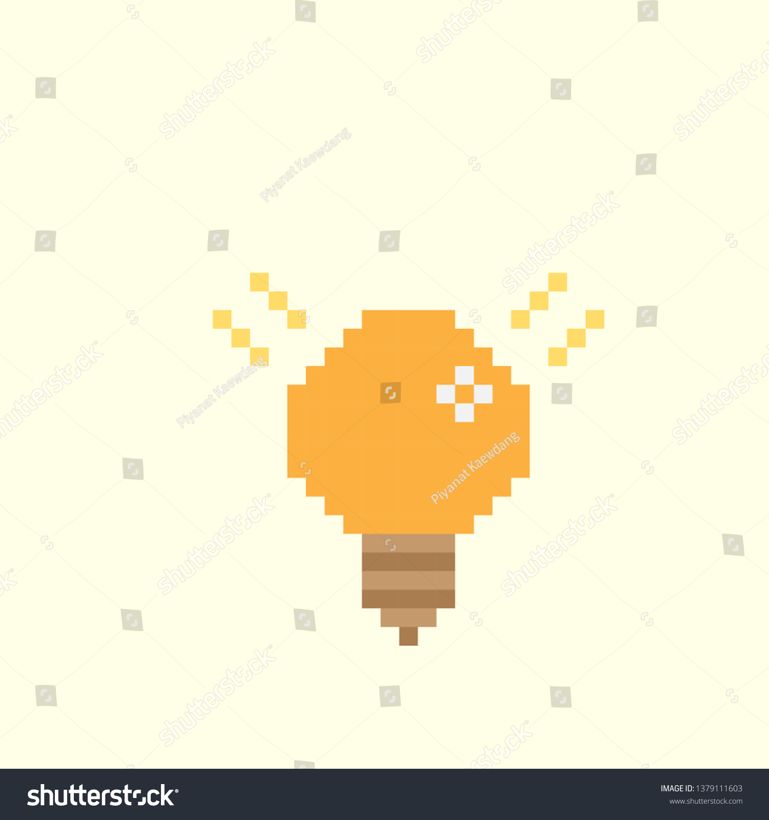 Light Bulb Pixel art - Royalty Free Stock Vector 1379111603 - Avopix.com