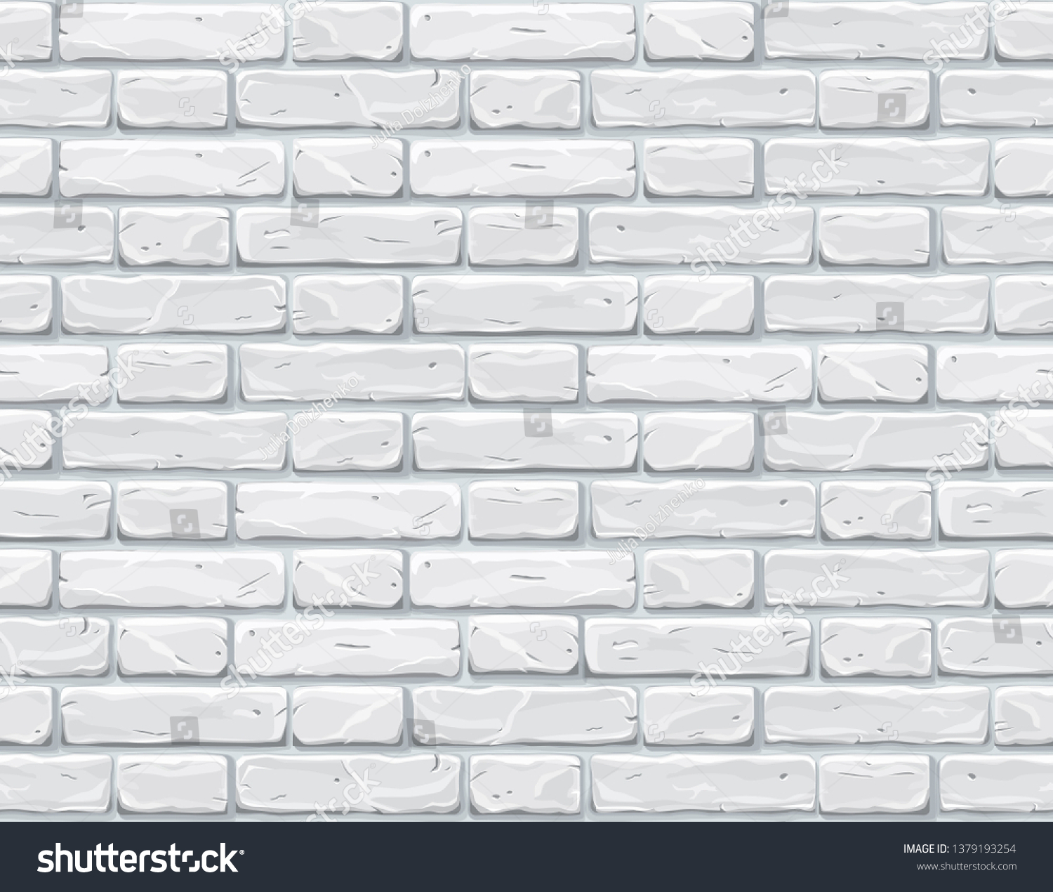 Cartoon white brick wall texture vector illustration