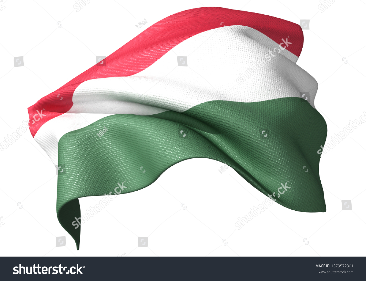 3D illustration of Hungary flag 2:3 #1379572301