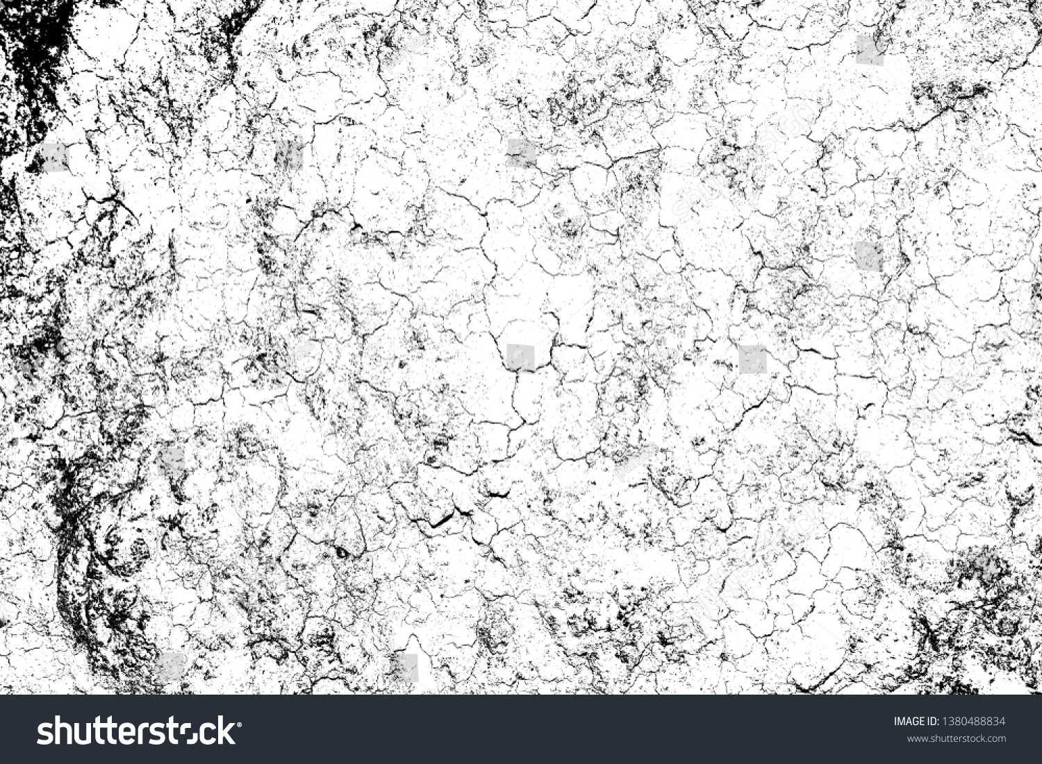 top view cracked soil ground Earth texture on white background, desert cracks,Dry surface Arid in drought land, floor has many grooves and scratches. The distressed has been shown to last a long time. #1380488834