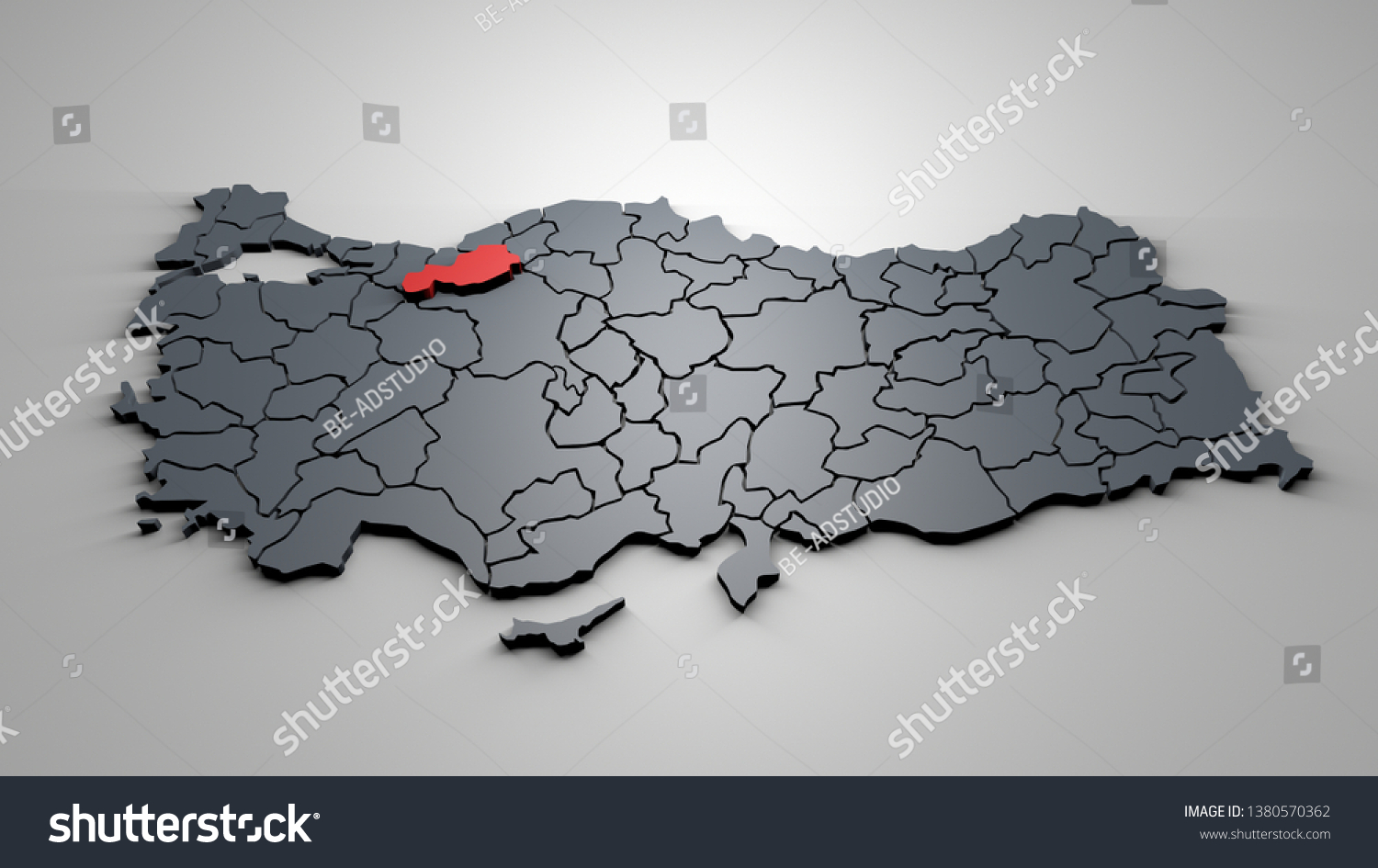 3D Map of Turkey Cities Bolu City Map - Royalty Free Stock Photo ...