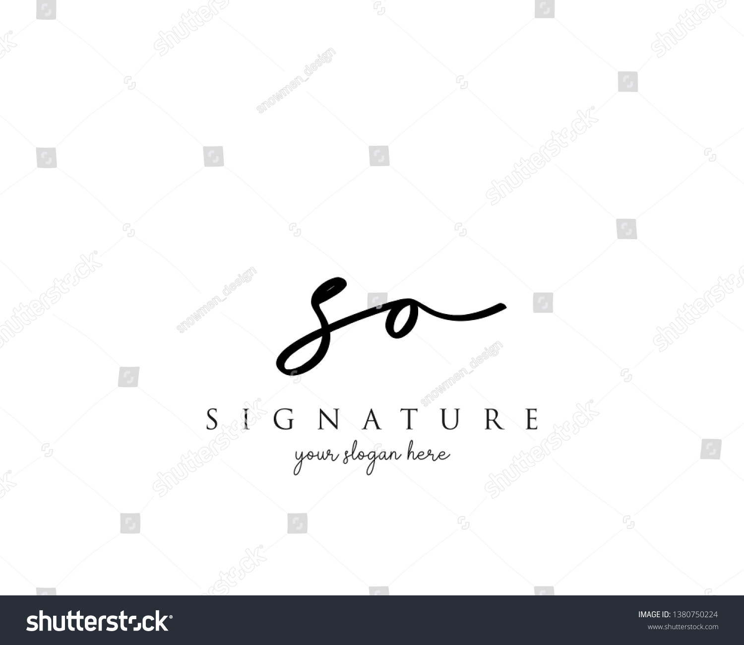 Letter SO Signature Logo Template - Vector - Royalty Free Stock Vector ...