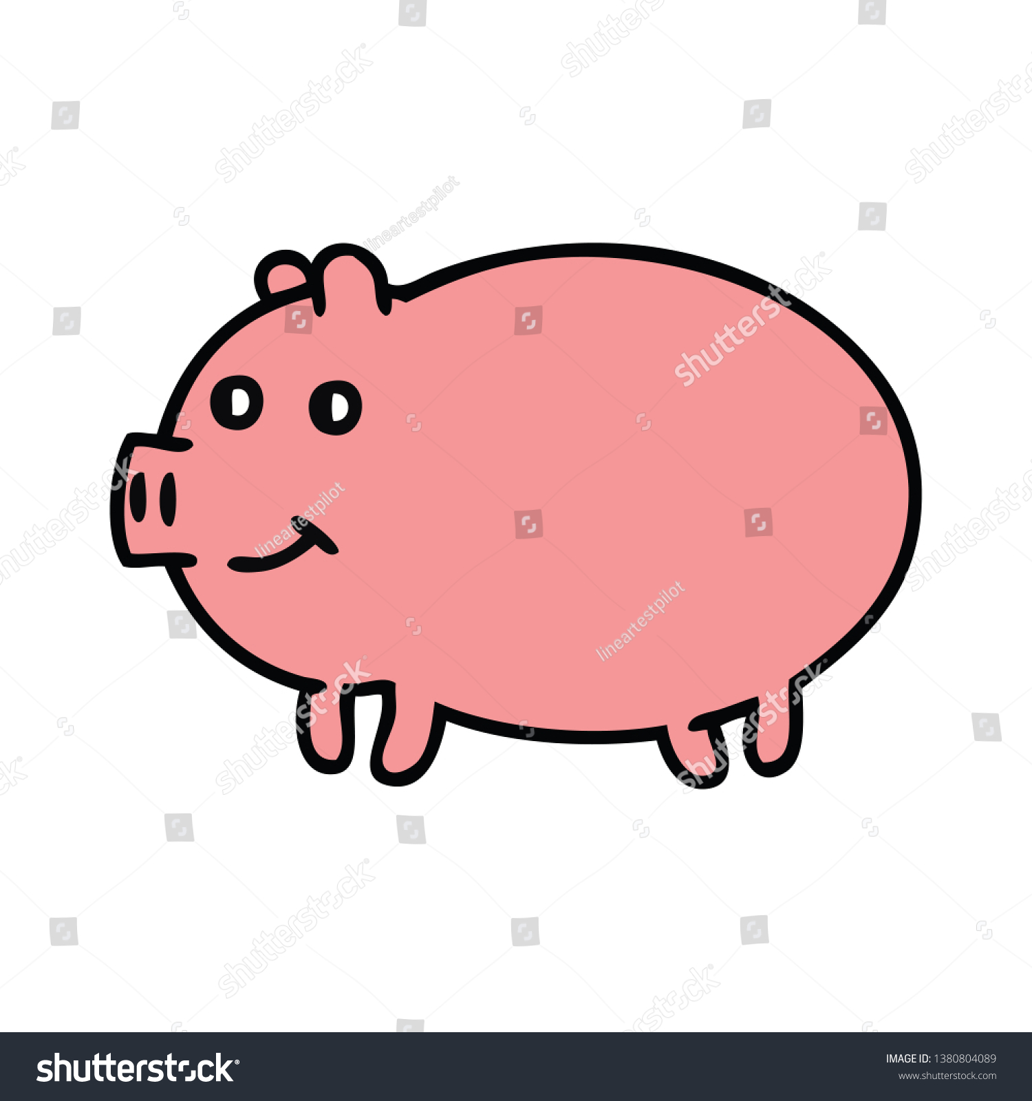 cute cartoon of a pig - Royalty Free Stock Photo 1380804089 - Avopix.com