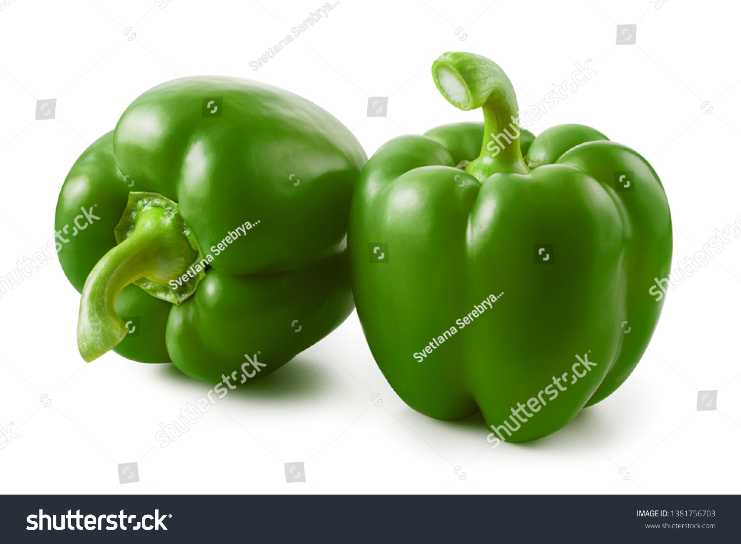 Green pepper isolated on white background #1381756703