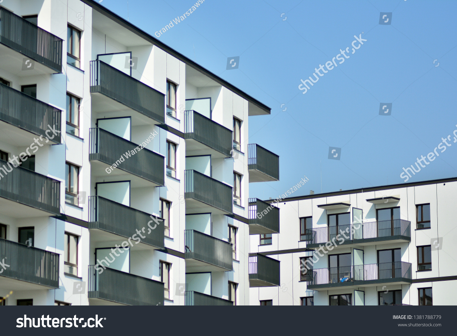 Architectural details of modern apartment building #1381788779
