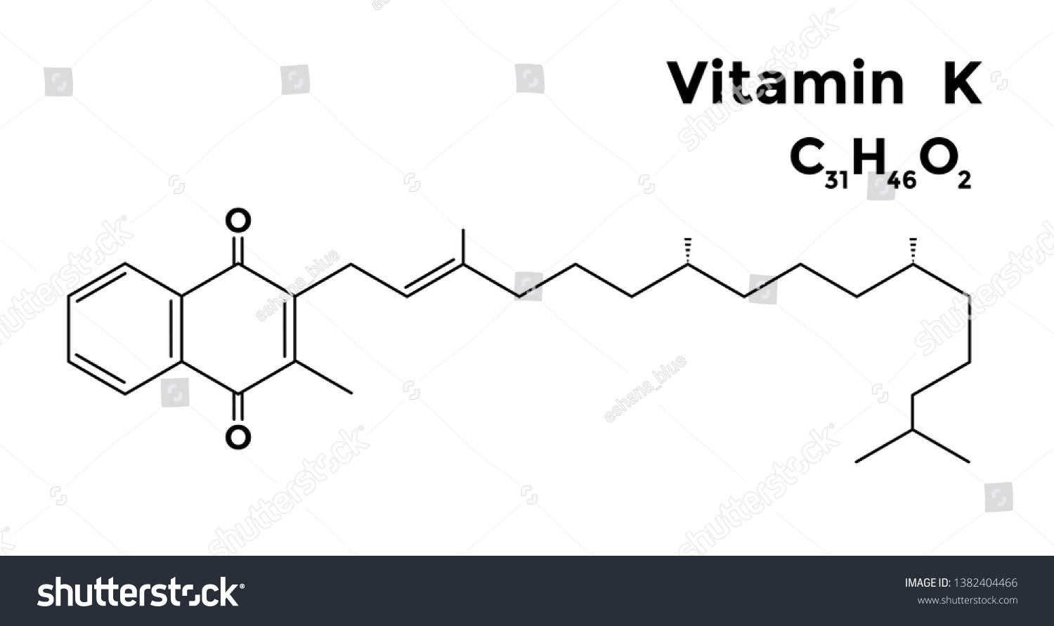 Vitamin K Structural Skeletal Formula On White - Royalty Free Stock 