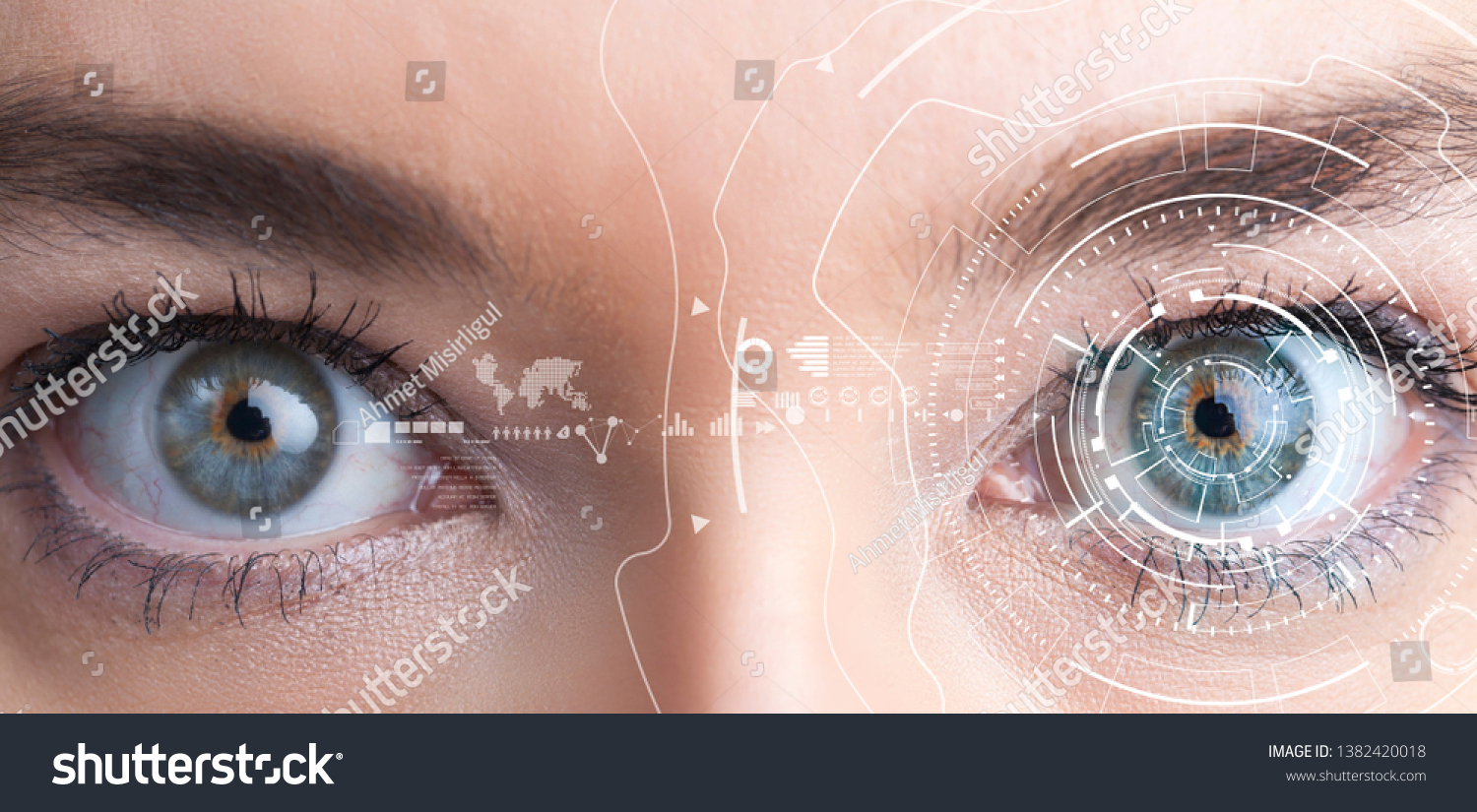 Iris recognition concept. Smart wearable eye-compatible computer
 #1382420018