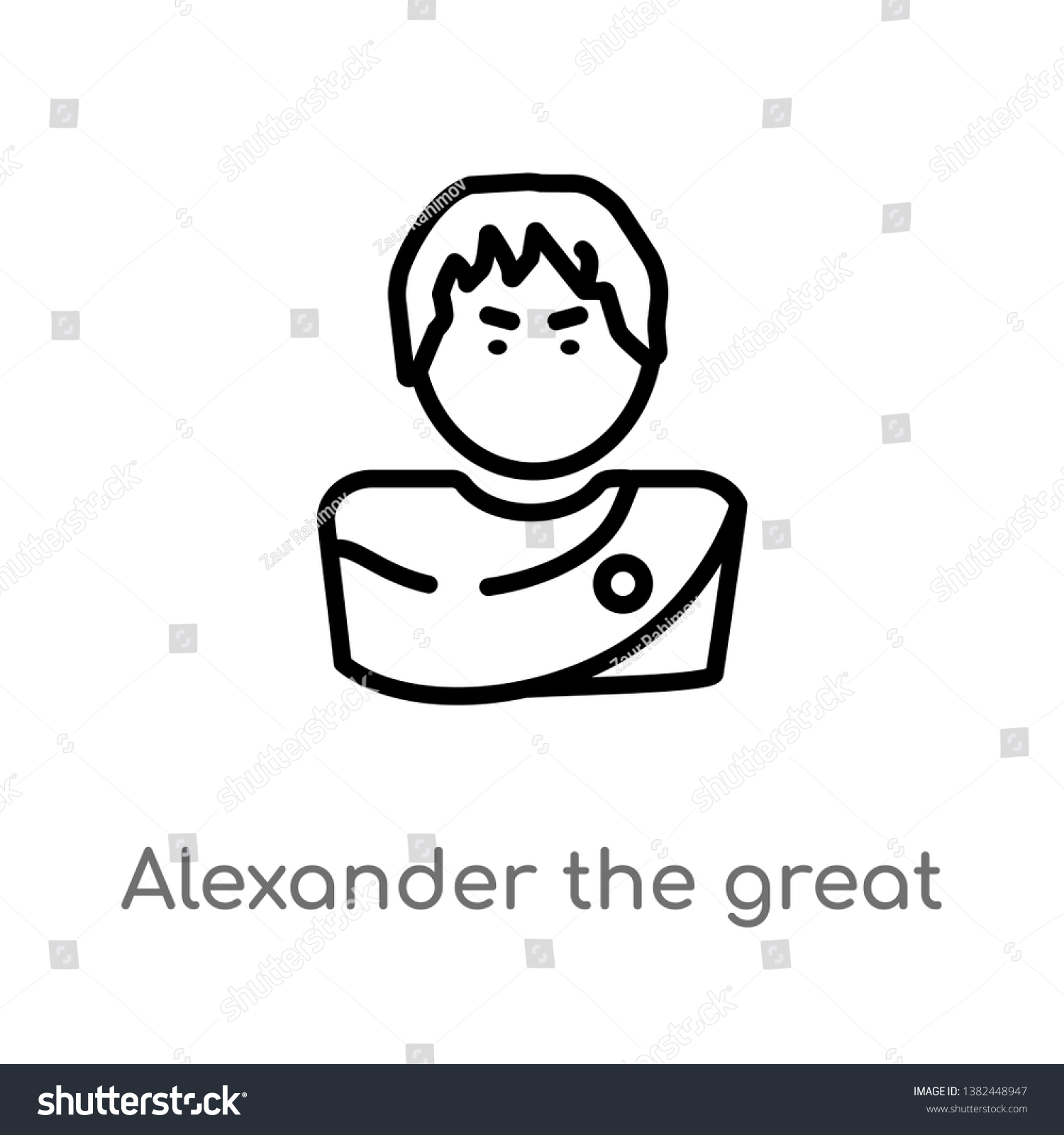 outline alexander the great vector icon. - Royalty Free Stock Vector ...