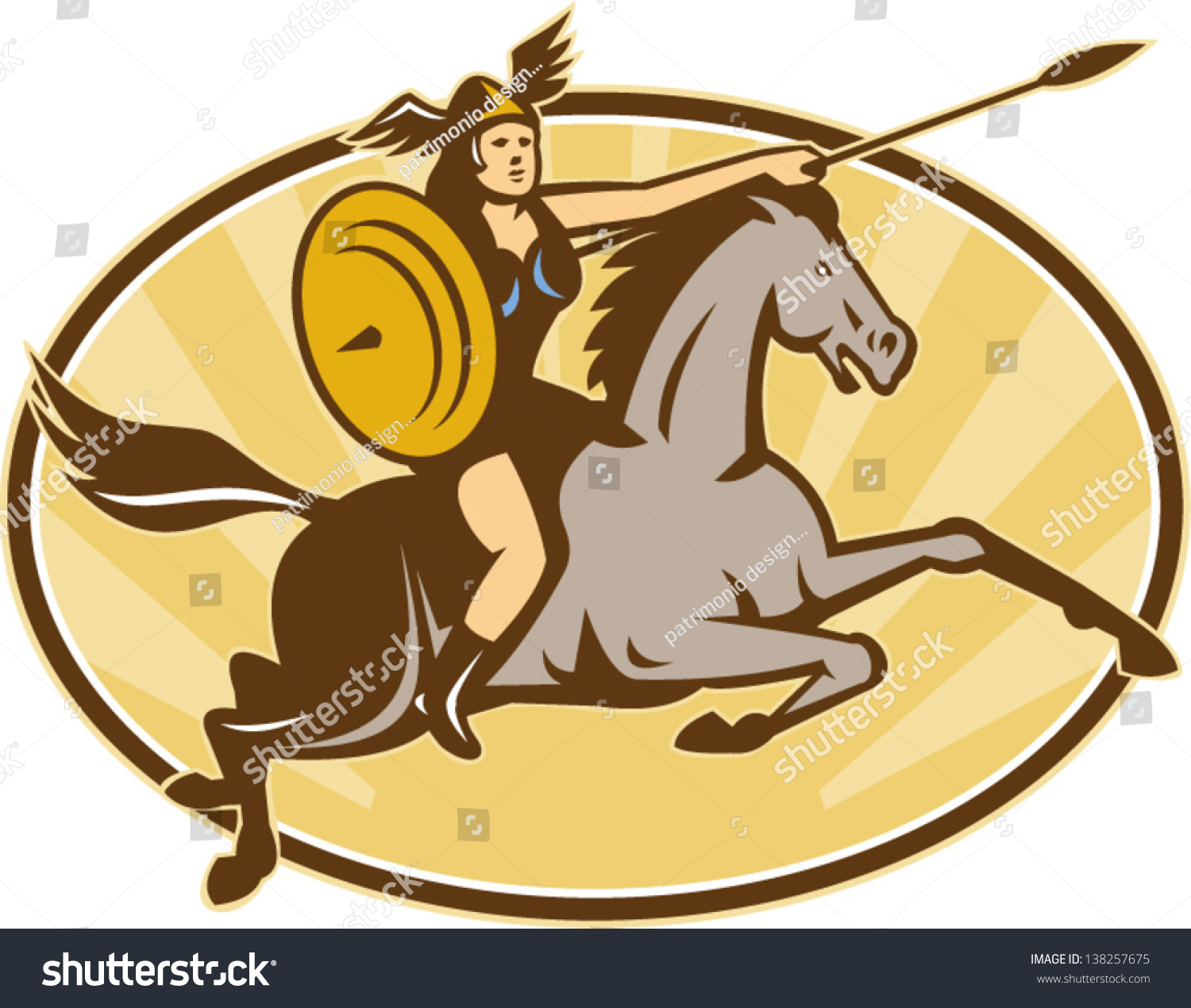 Illustration of valkyrie of Norse mythology - Royalty Free Stock Vector ...