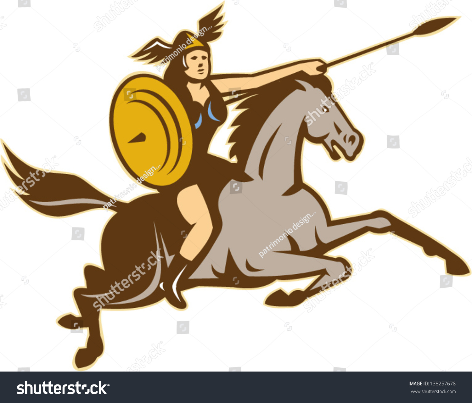 Illustration of valkyrie of Norse mythology - Royalty Free Stock Vector ...