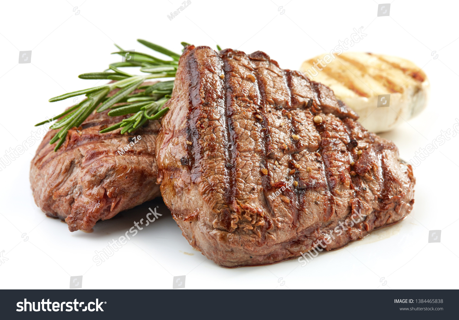 grilled beef fillet steak meat isolated on white background #1384465838