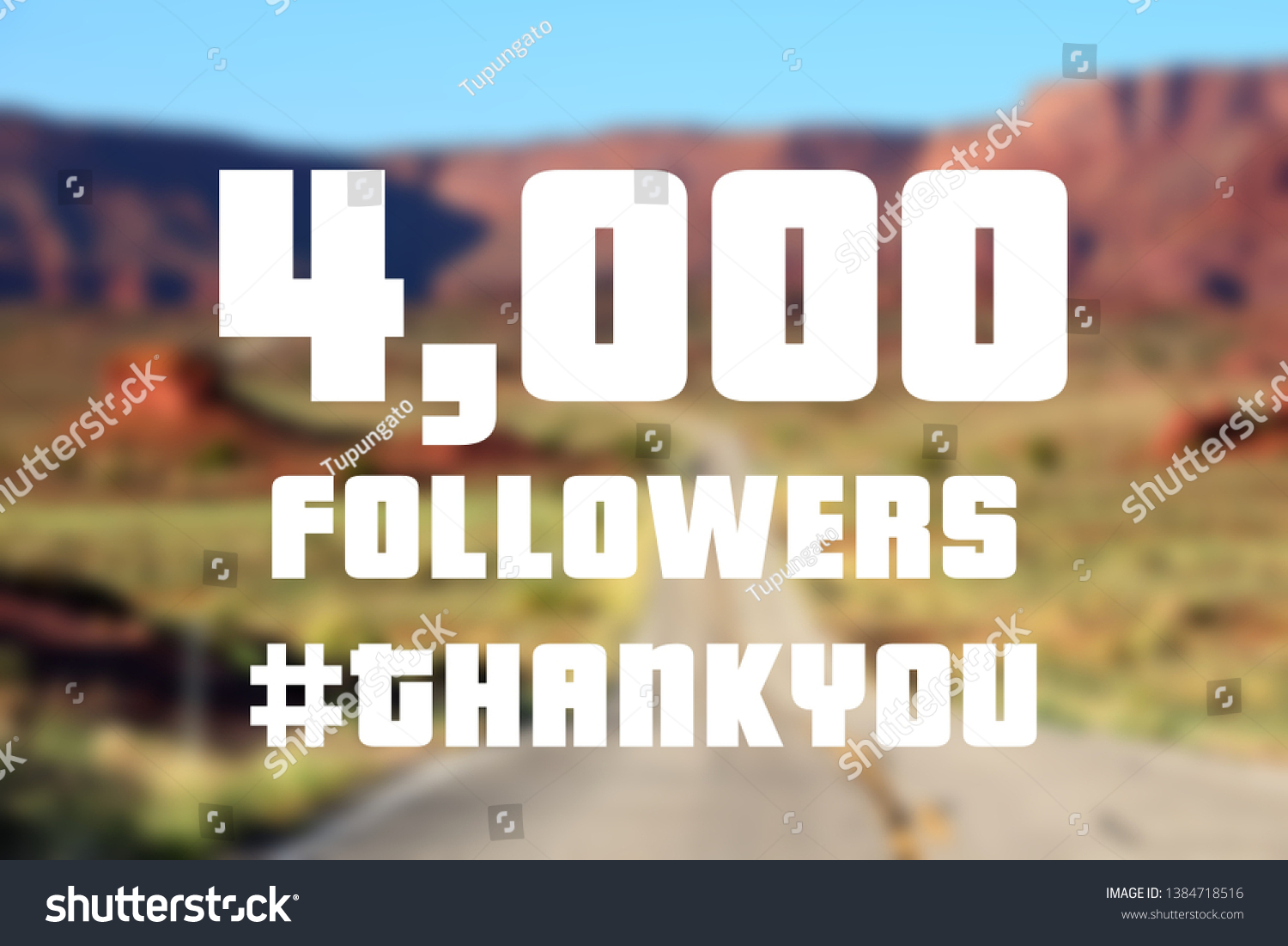 4000 followers sign - social media milestone thank you banner. Online community note. 4k likes. #1384718516