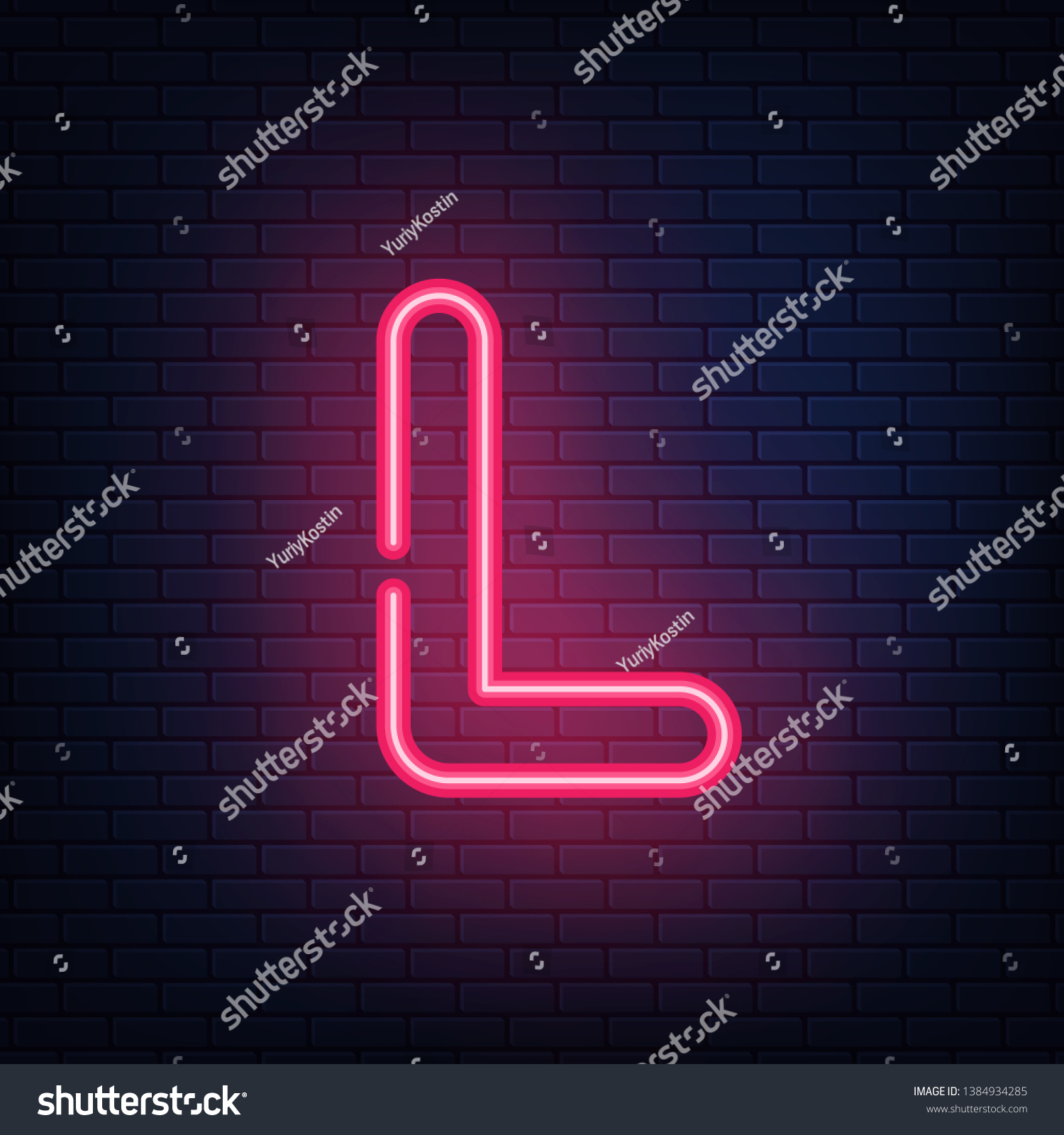 Glowing red neon letters. Realistic bright font - Royalty Free Stock ...