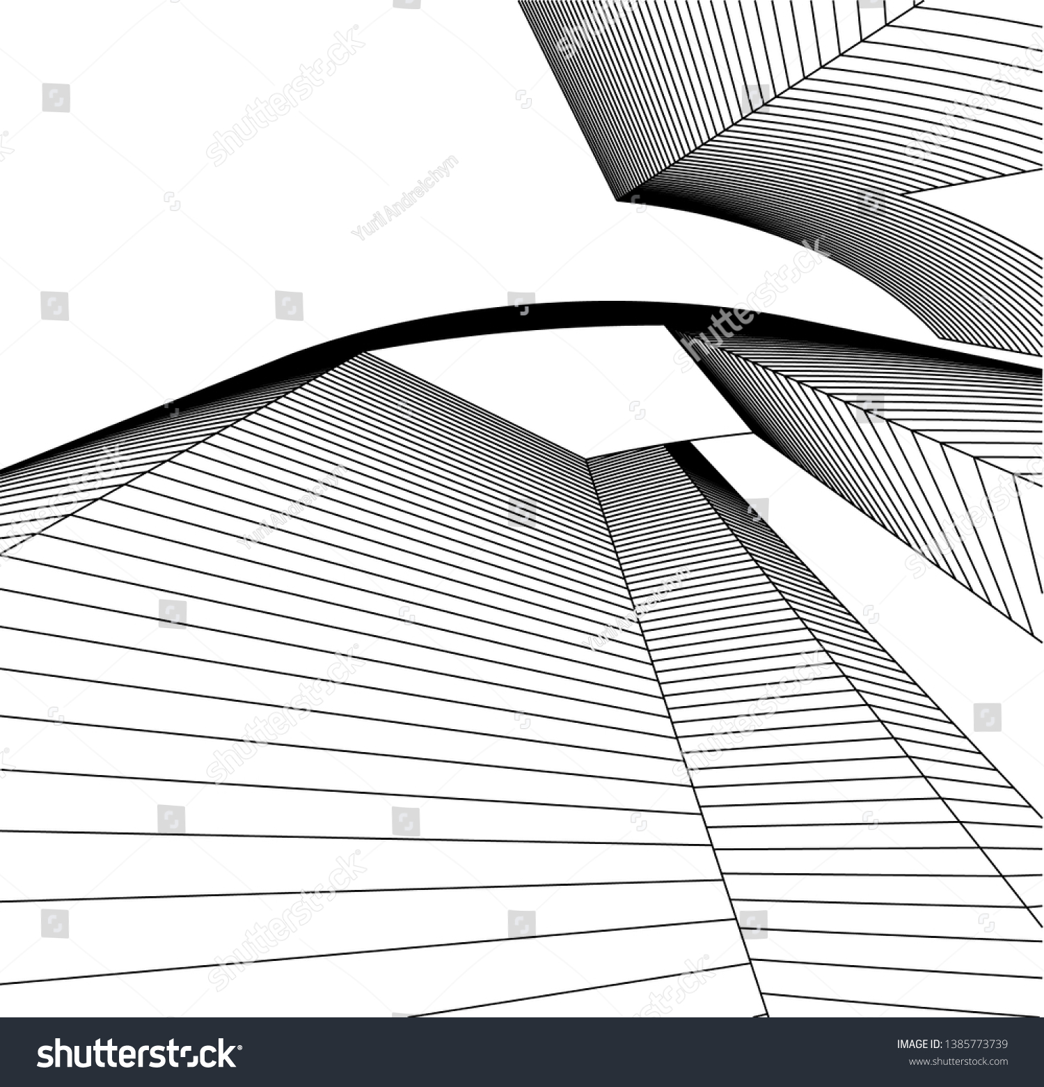 Abstract modern architecture building 3d  #1385773739