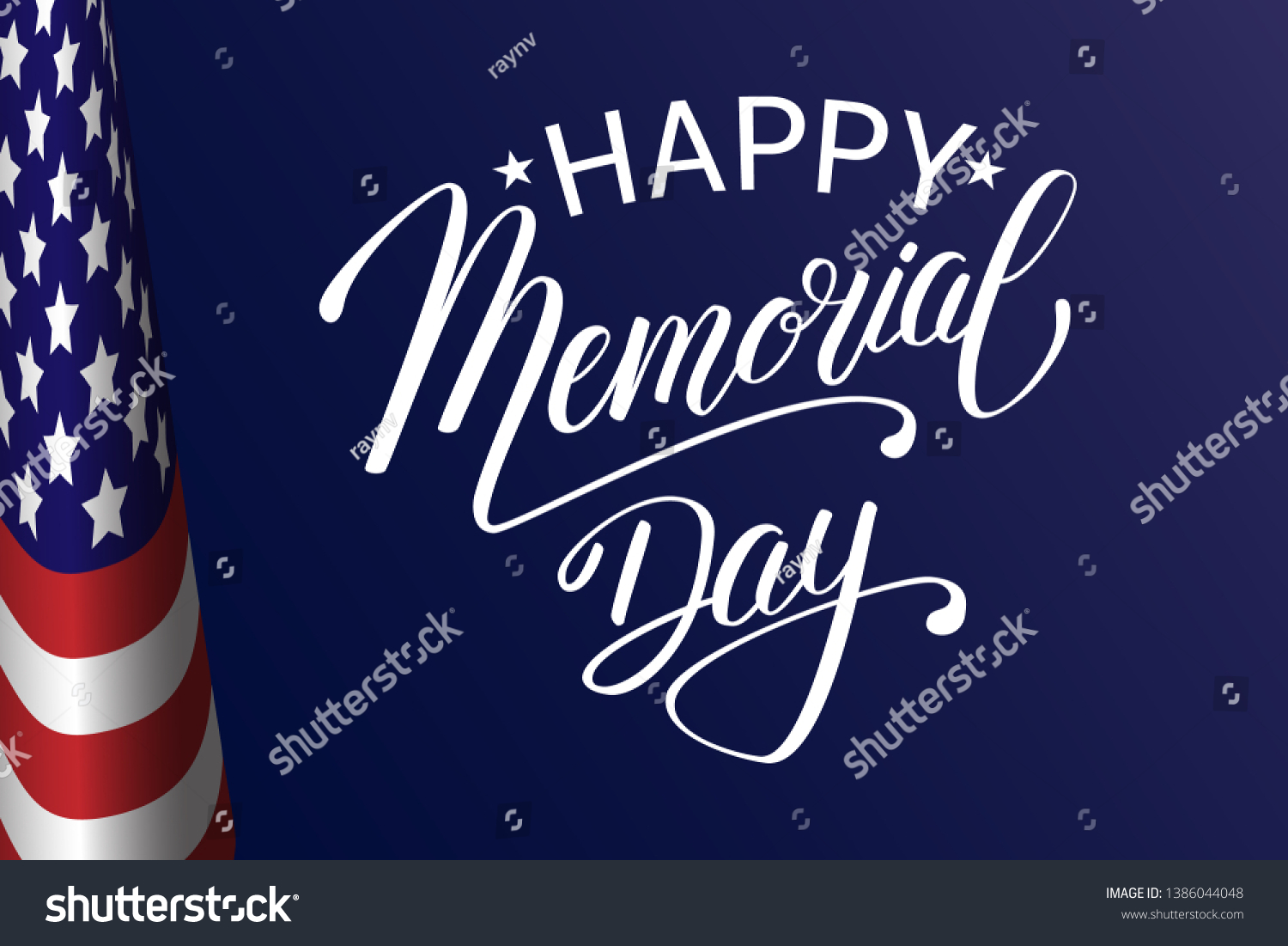 Happy Memorial Day Background With Usa Flag Royalty Free Stock Vector 1386044048