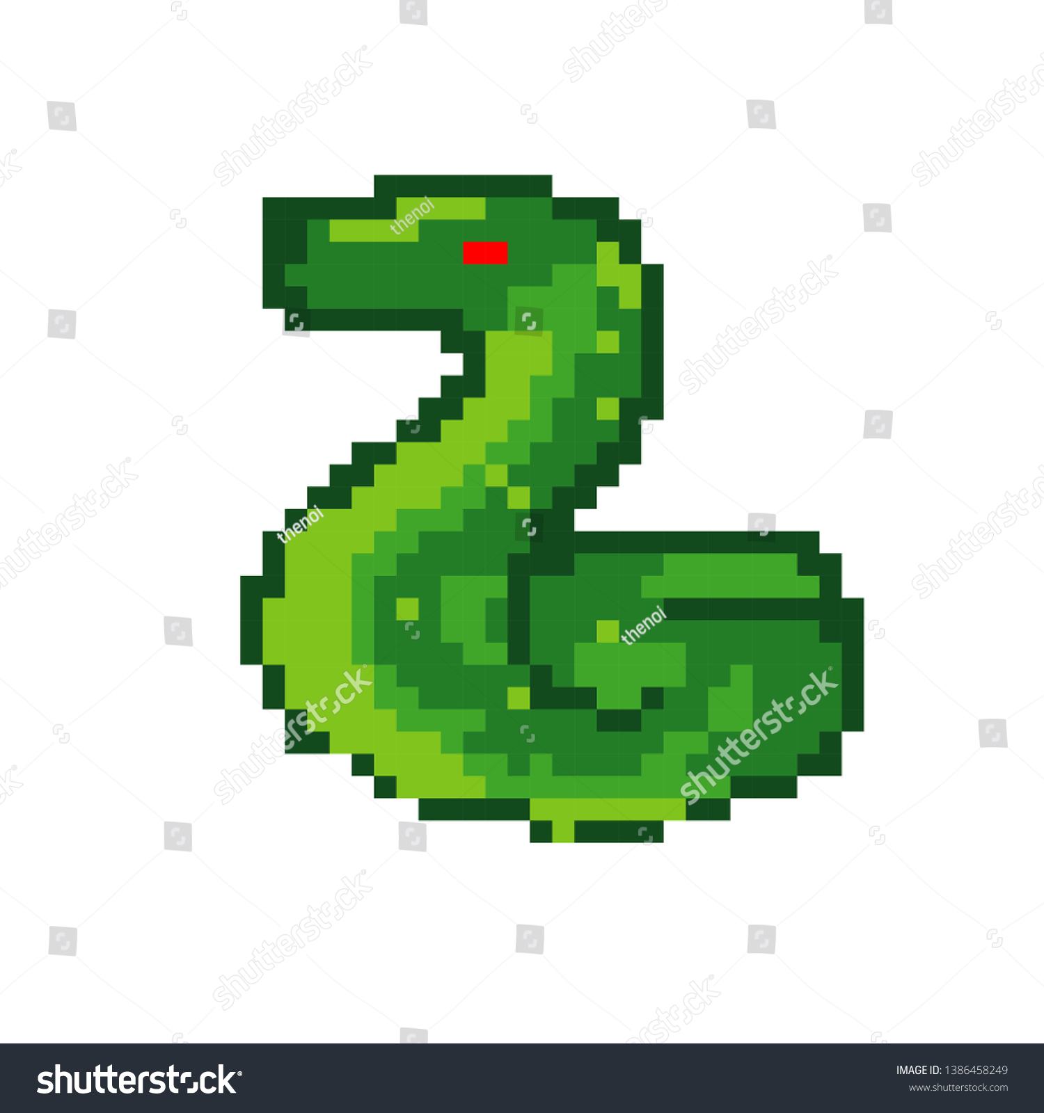 vector snake pixel art color - Royalty Free Stock Vector 1386458249 ...