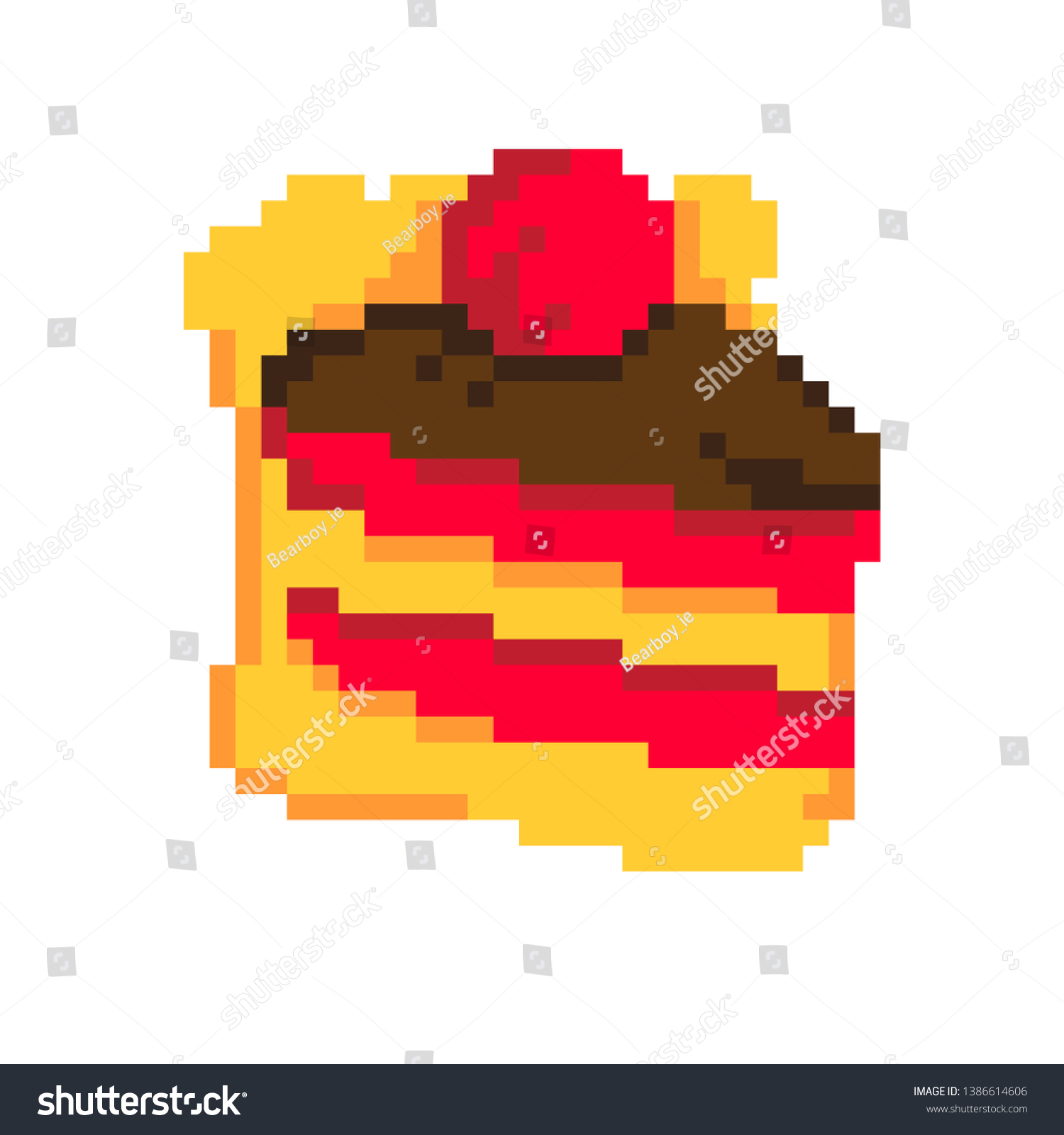 Vector pixel art, birthday cake - Royalty Free Stock Vector 1386614606 ...